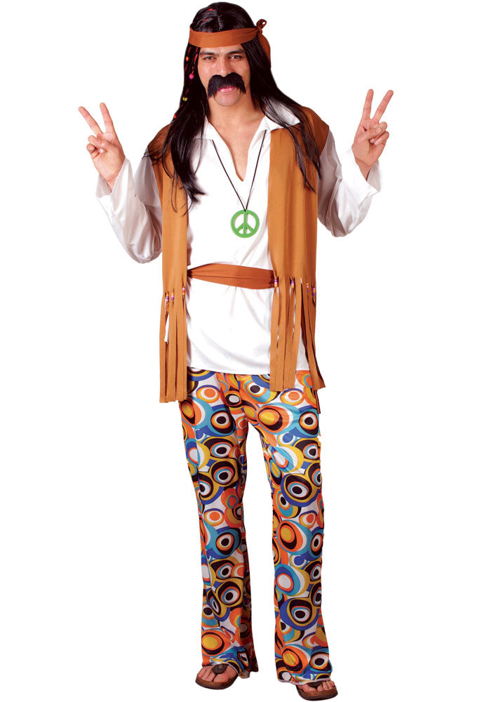 Men's Woodstock 1960's Hippie Fancy Dress Costume
