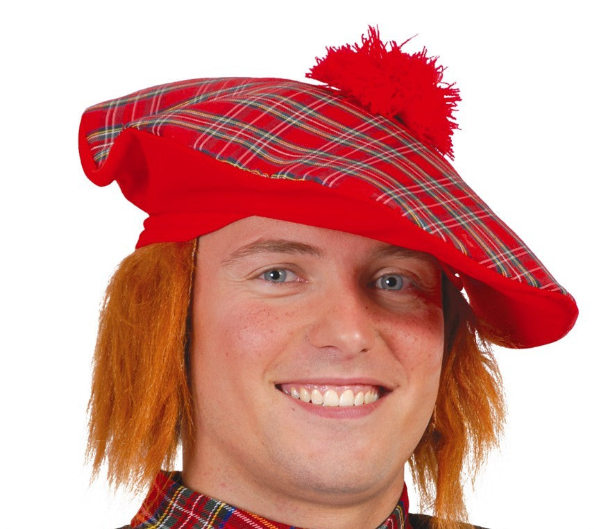 Scottish Tam O Shanter Hat with Hair