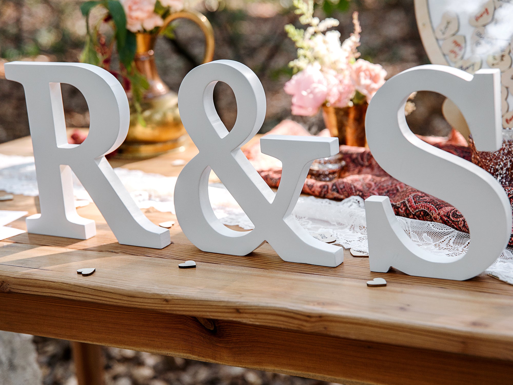 wood letter wedding sign