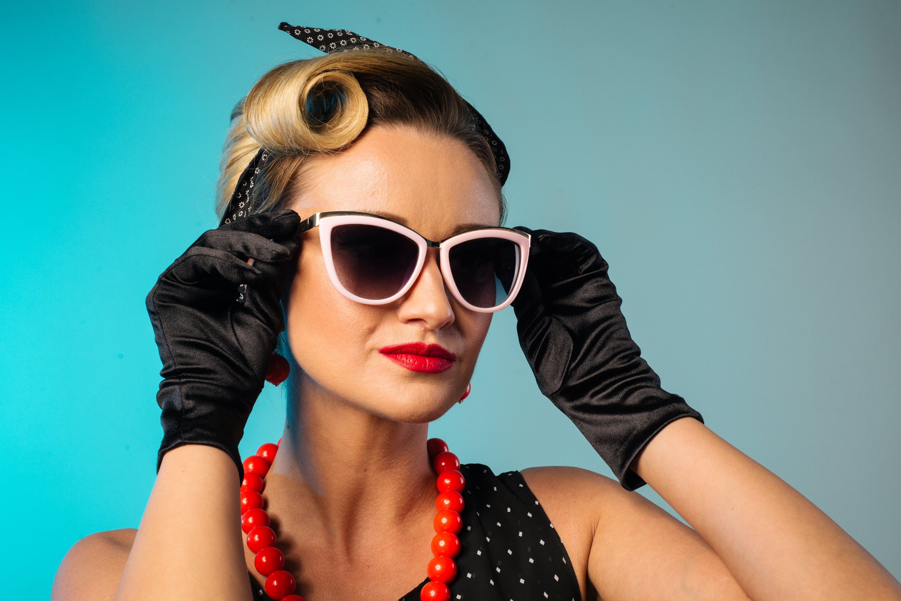 Woman wearing a 1950s Costume Dress