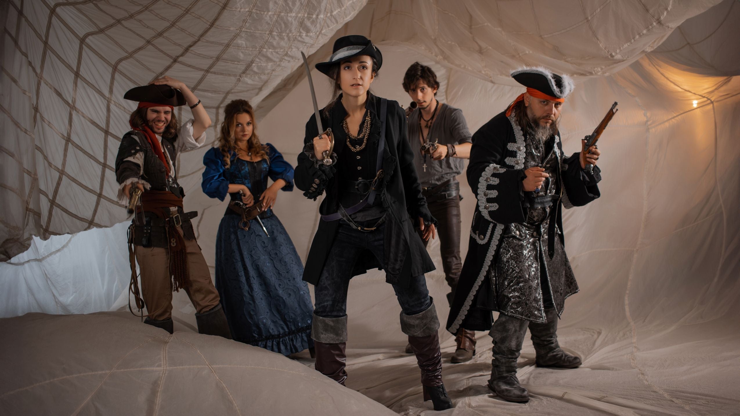 Group of people wearing Pirate Fancy Dress Costumes & Accessories