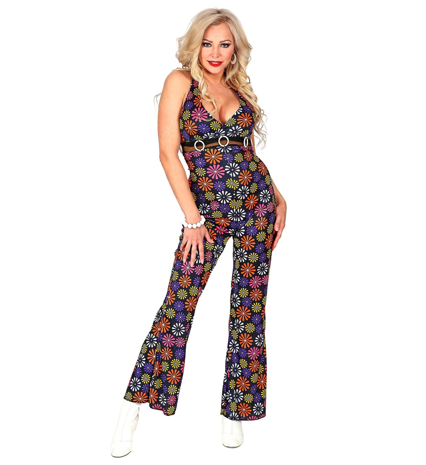 1970's Disco Flowers Costume jumpsuit for women