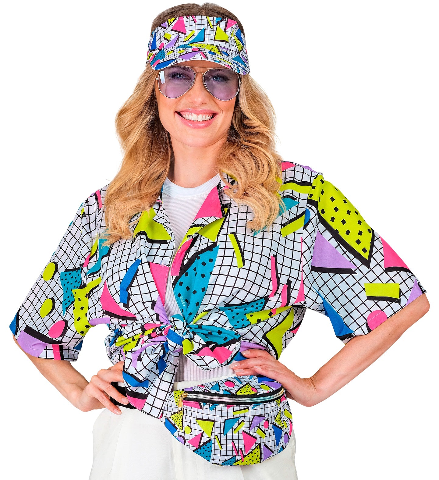 80's Funky Fashion Shirt White for women