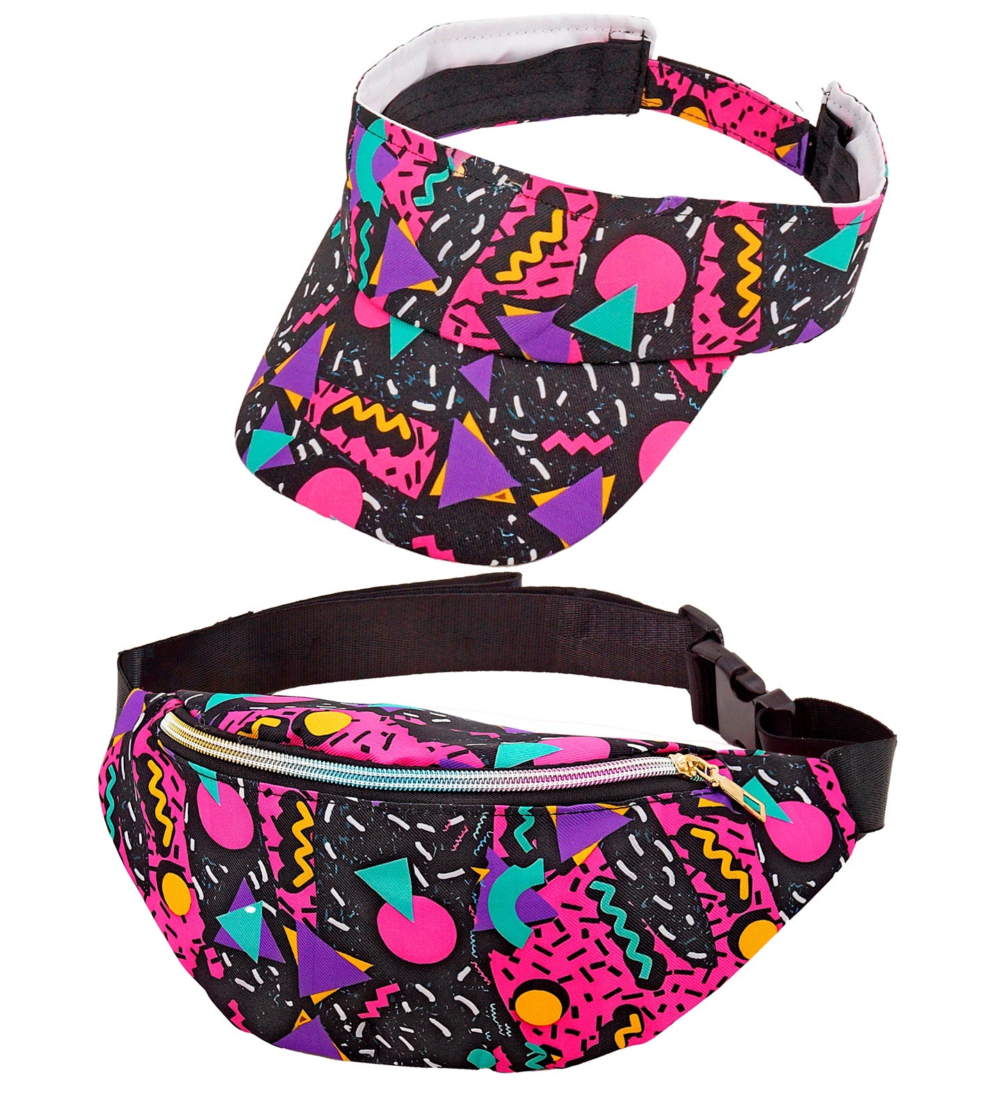 80's Funky Squiggle & Doodle Visor & Bum Bag