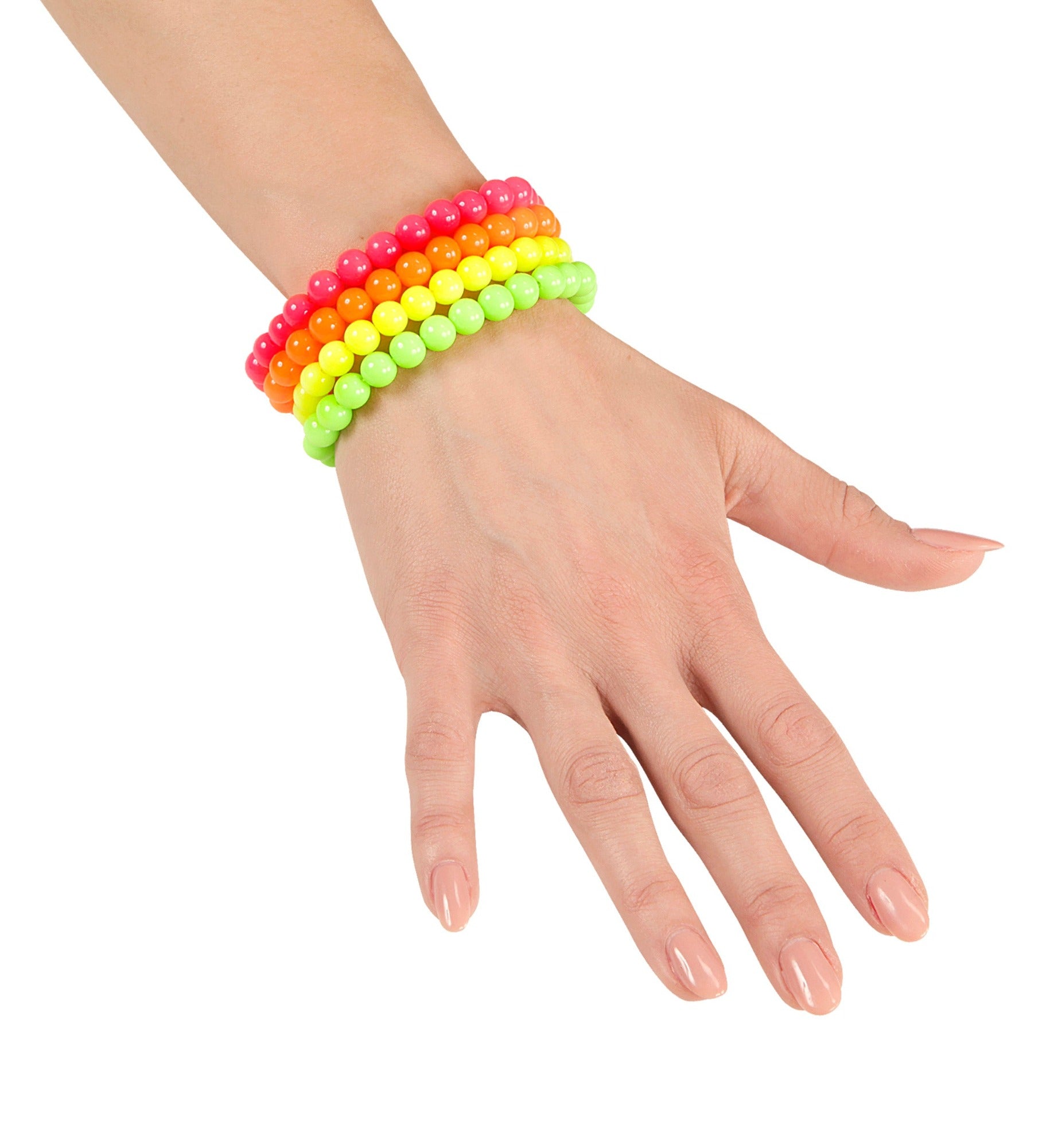 80s Neon Beaded Bracelets costume accessory