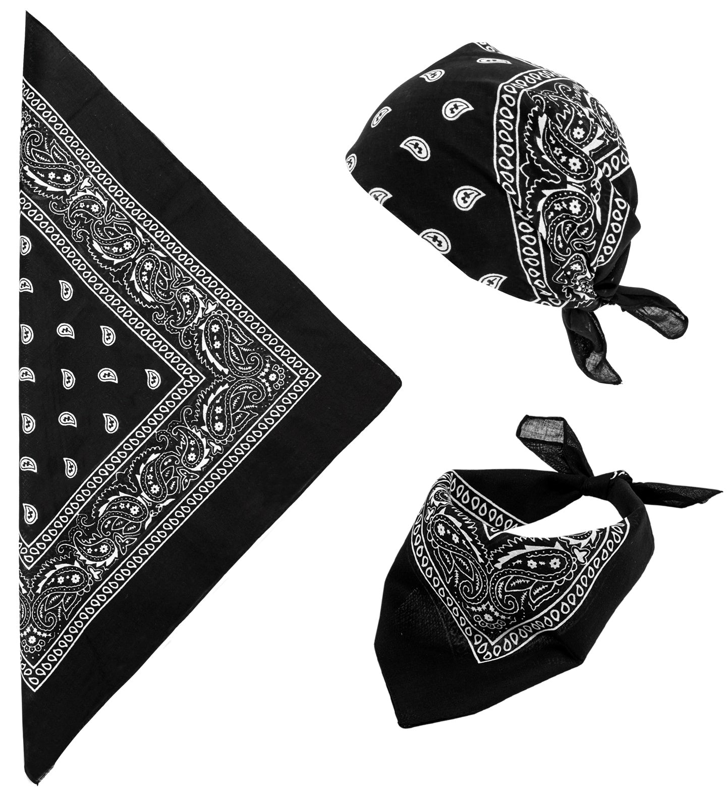 Black Cowboy Bandana costume accessory