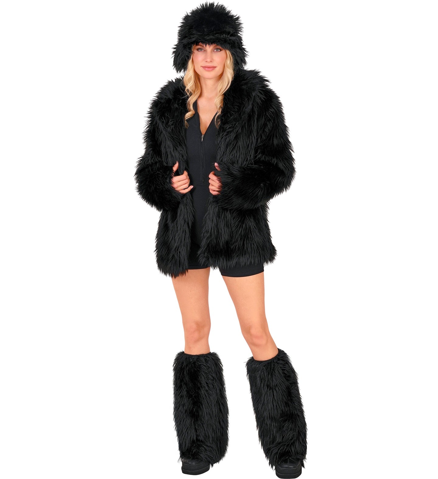 Black Plush Leg Warmers
