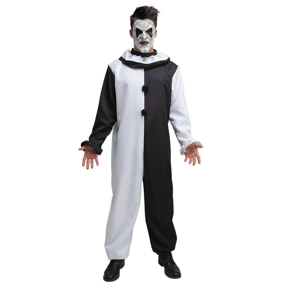 Black & White Clown costume with Mask