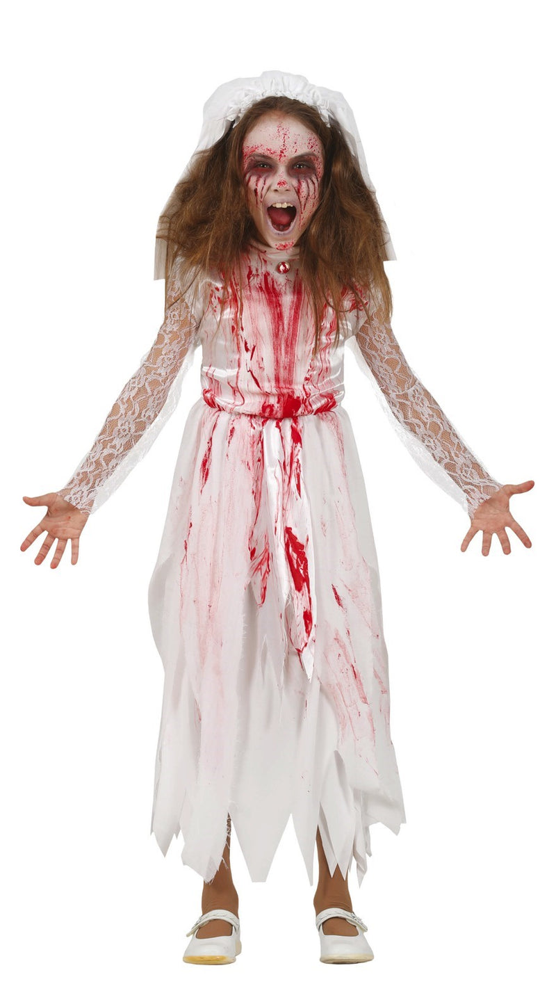 Women's Dead Zombie Ghost Bride Halloween Fancy Dress Costume