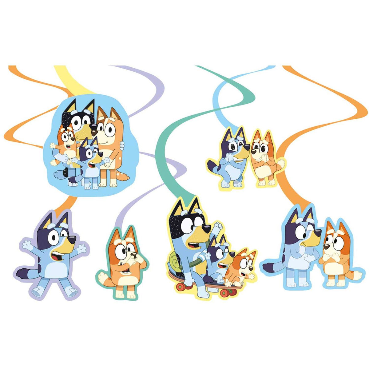 Bluey Swirl Paper Hanging Decorations Pack of 6