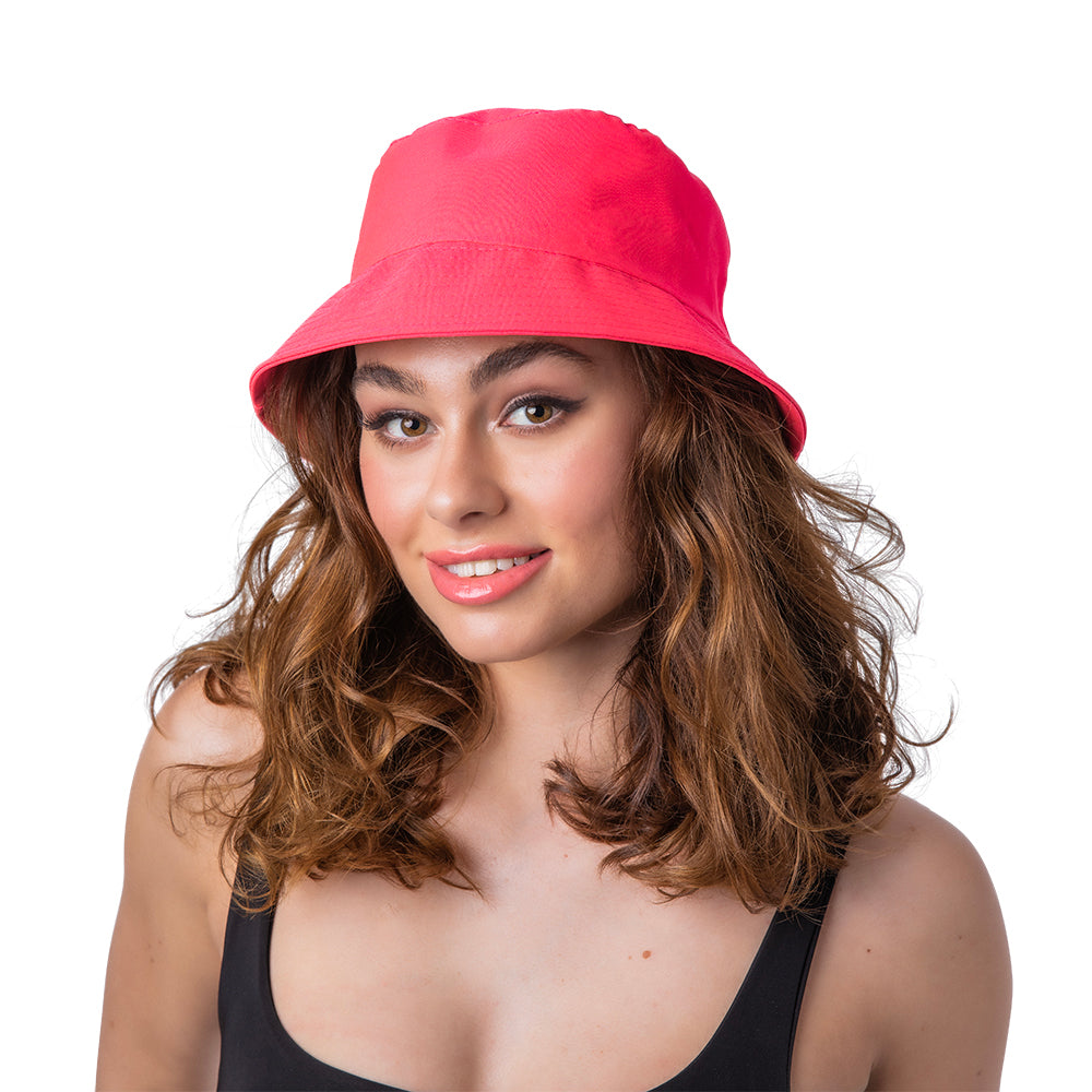 Neon pink sales bucket hat