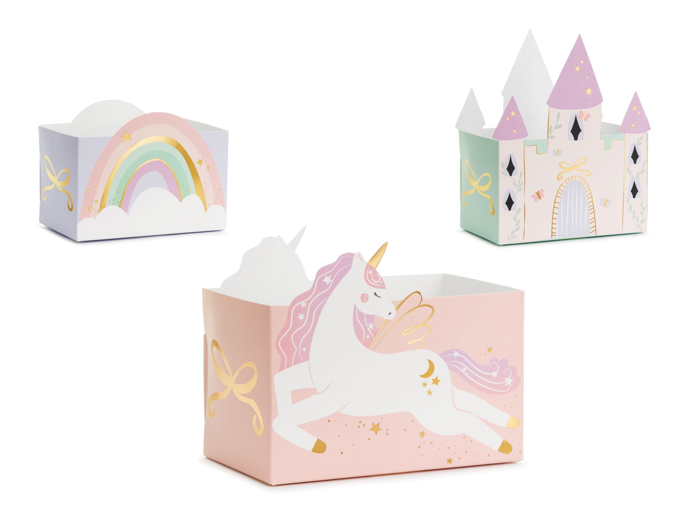 Castle and Unicorns Snack Boxes party decoration