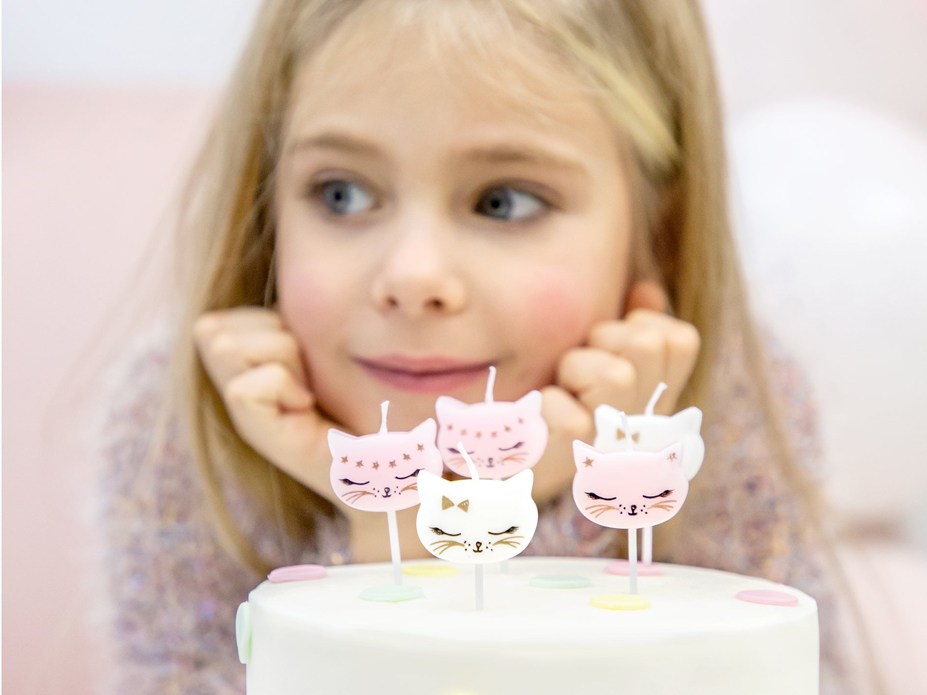 Cat Shaped Birthday Candles cake decoration