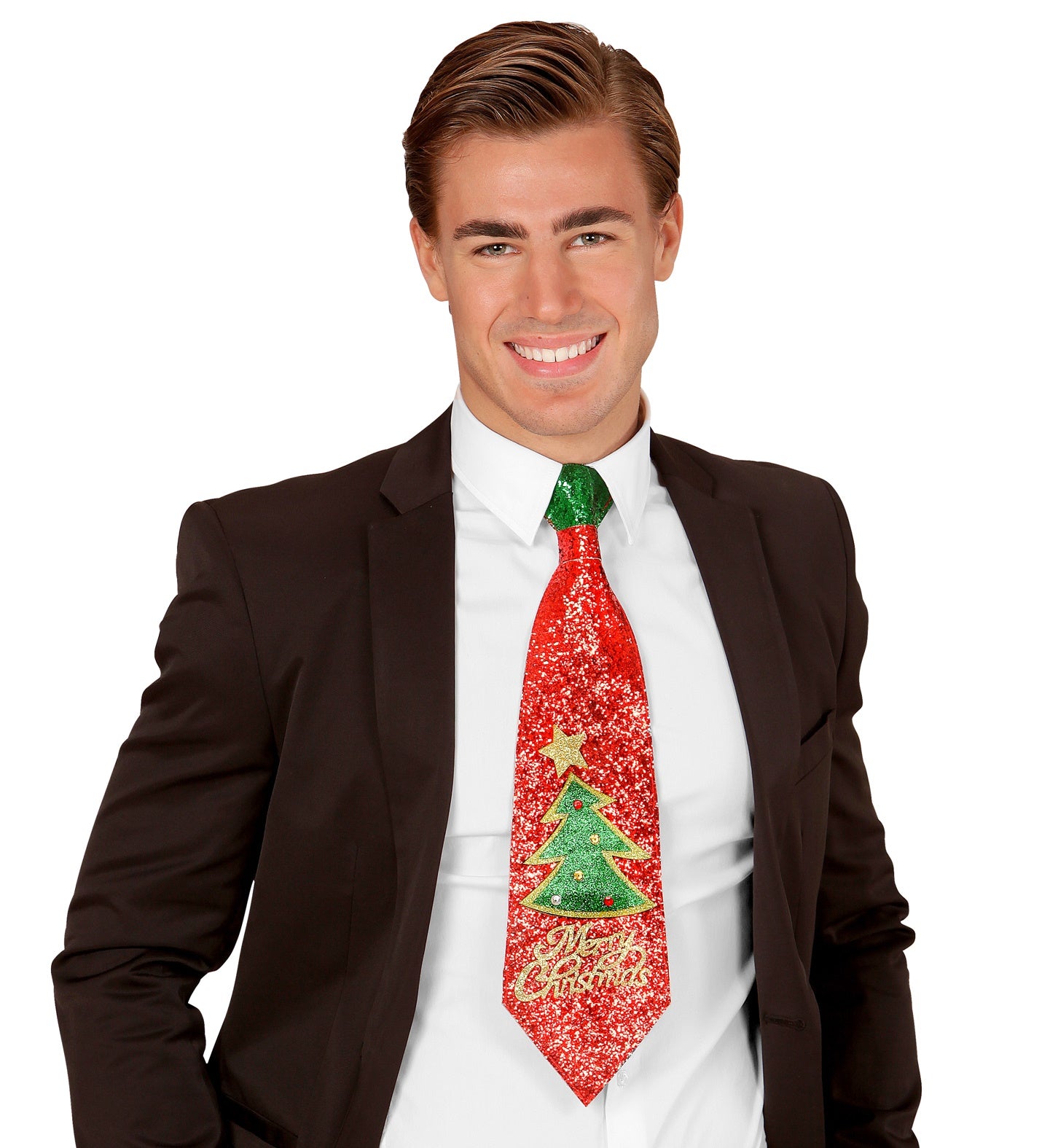 Christmas Tree Glitter tie