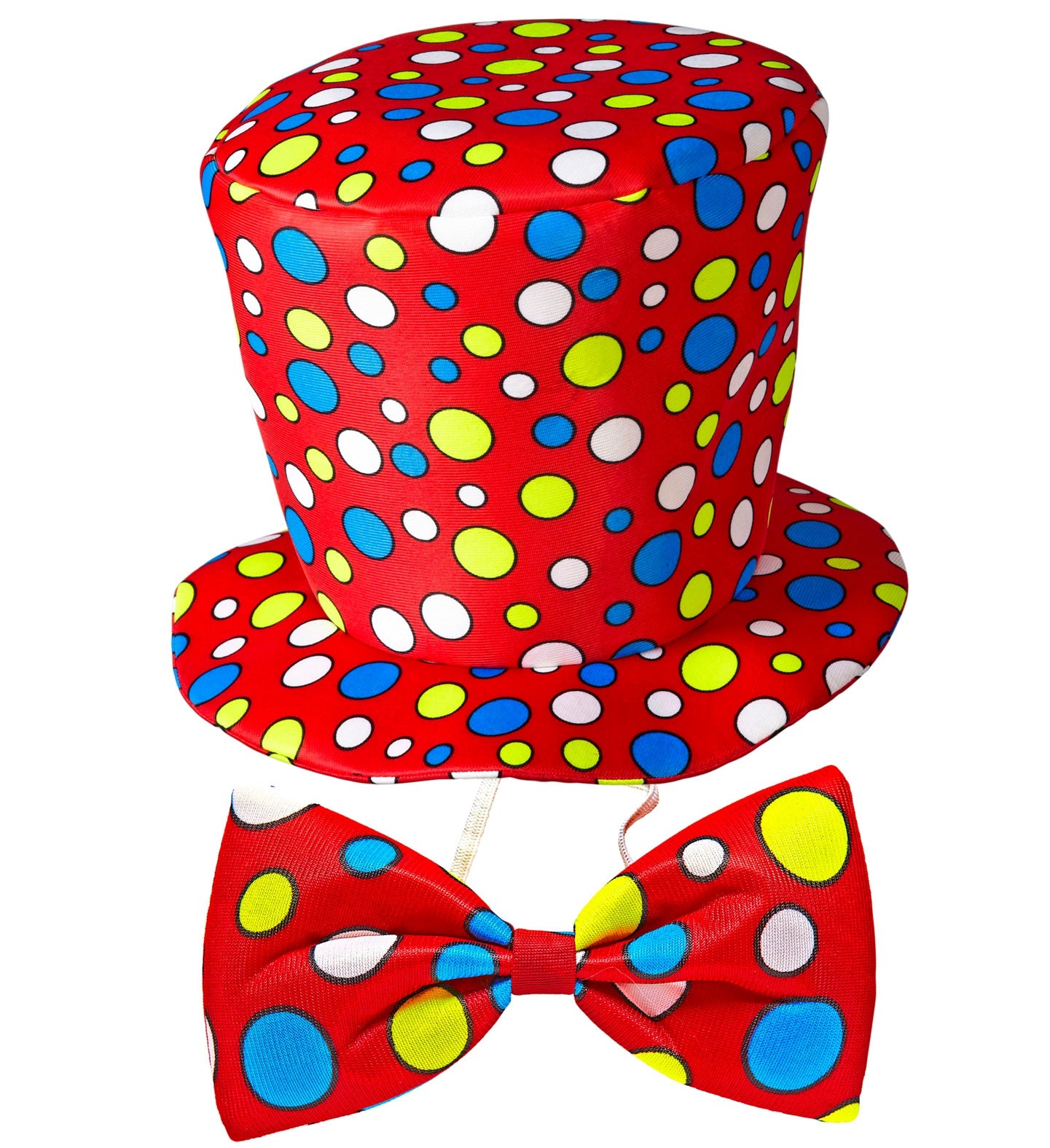 Clown Top Hat and Bowtie Red