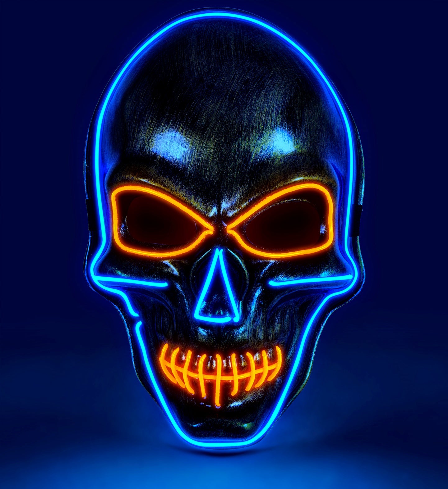 Coloured LED Light Up Gold Skull Mask