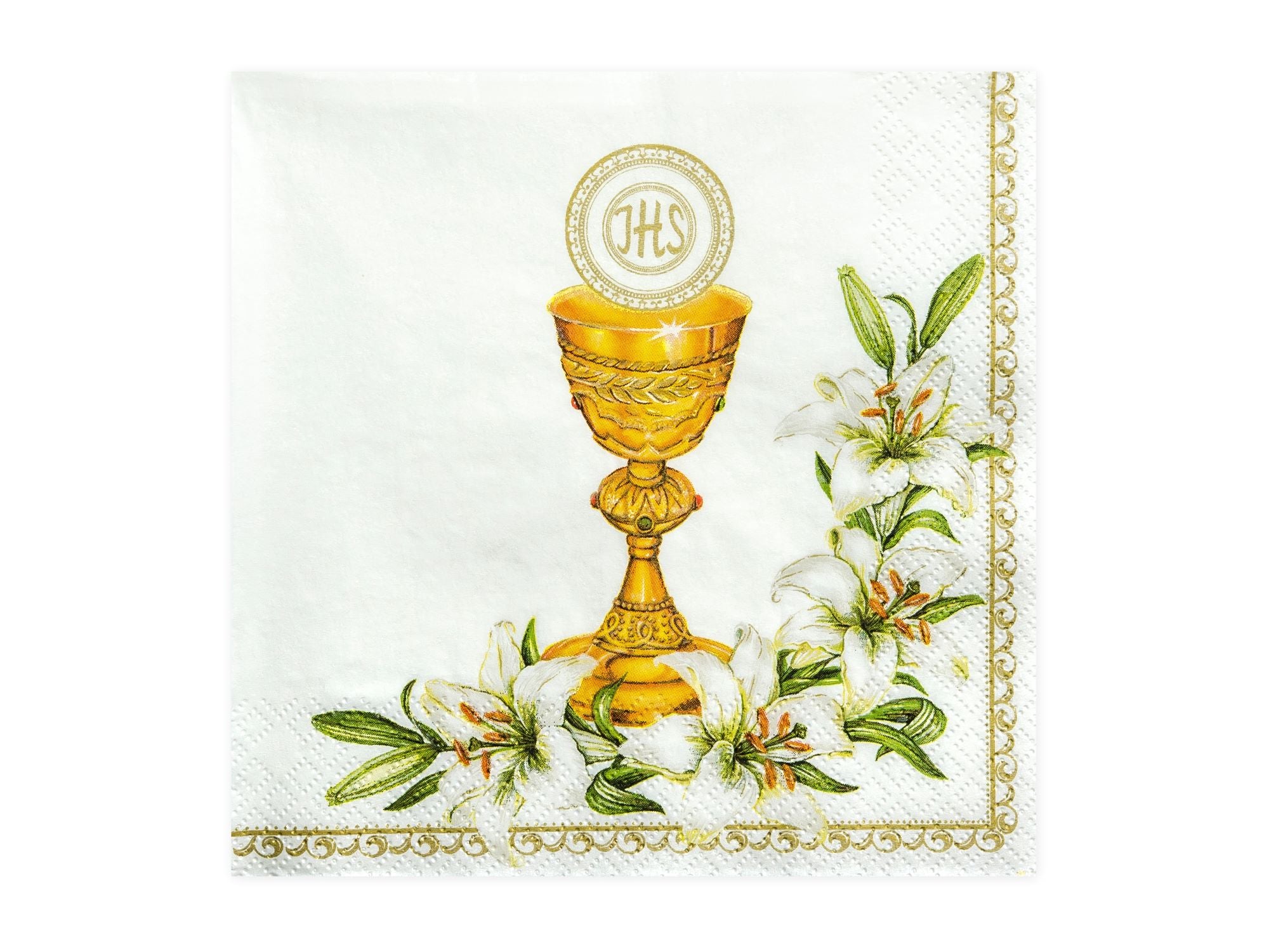 Communion Gold Chalice Napkins Pack of 20