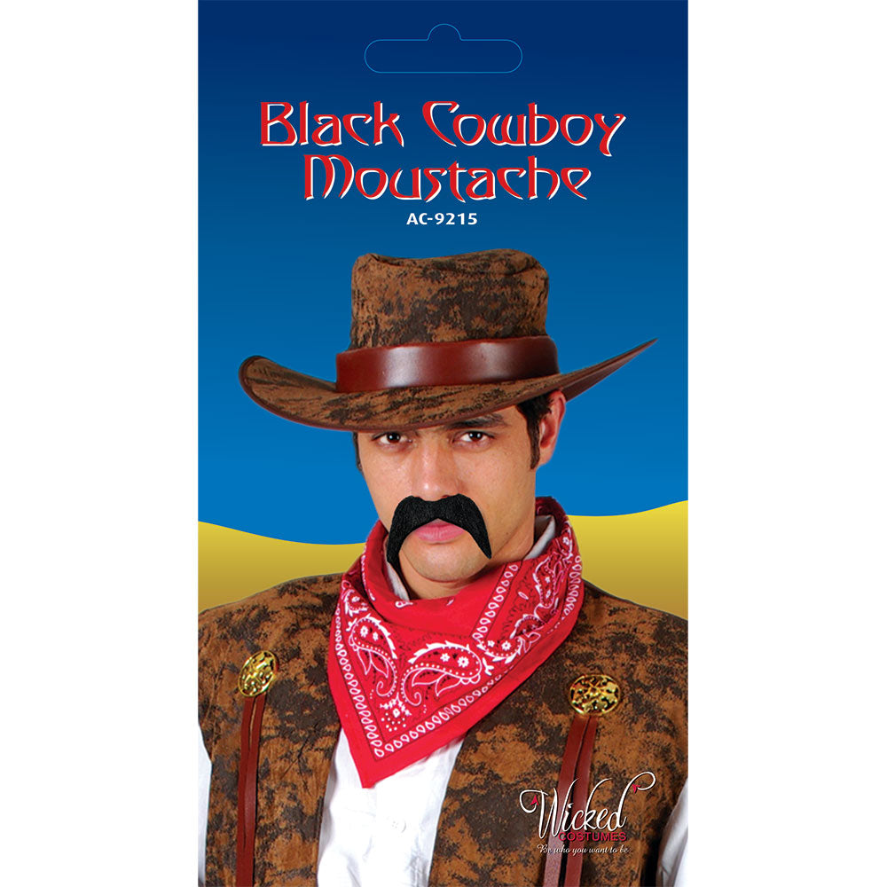 Cowboy Moustache Black