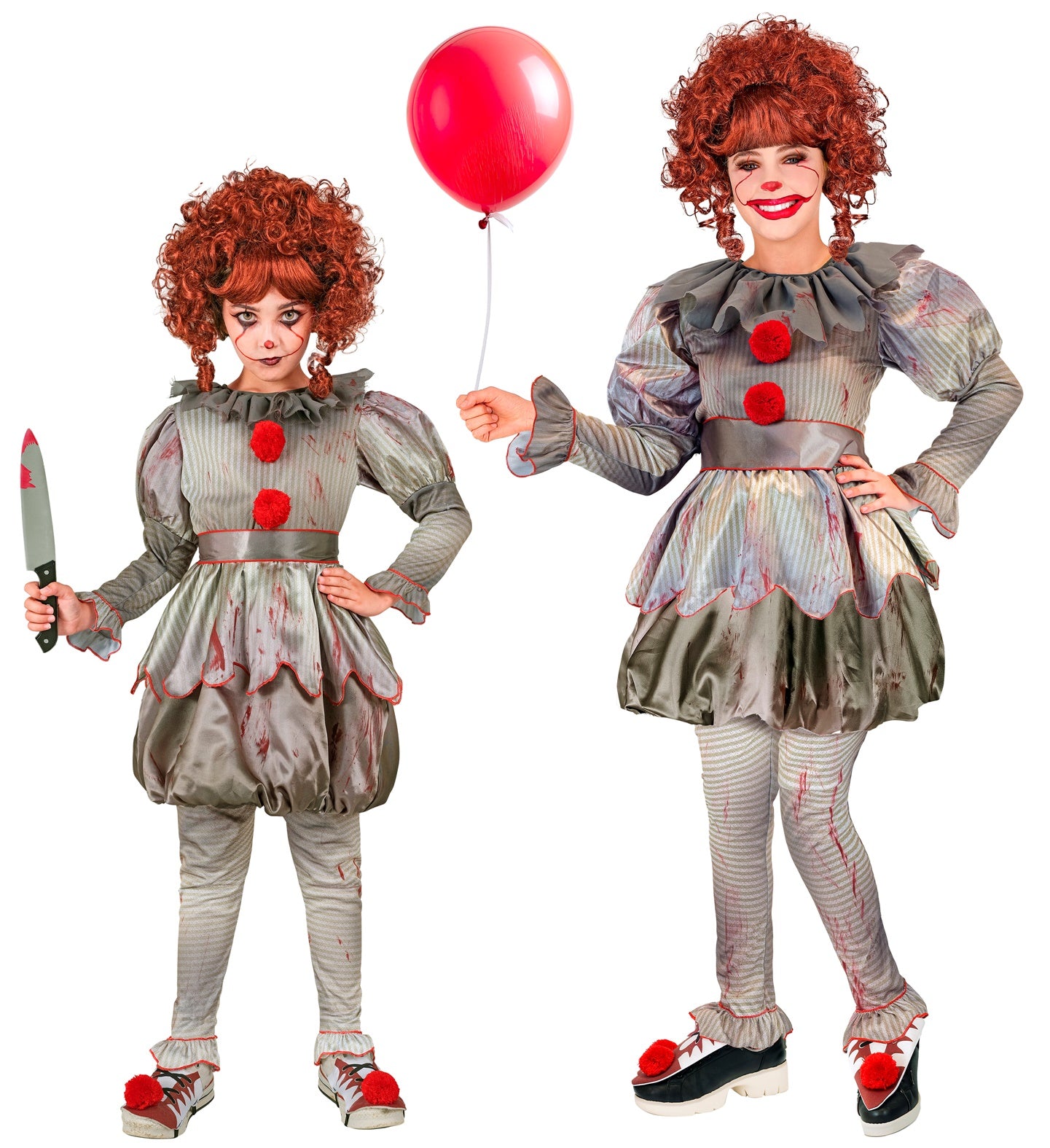 Creepy Killer Clown Costume Girl