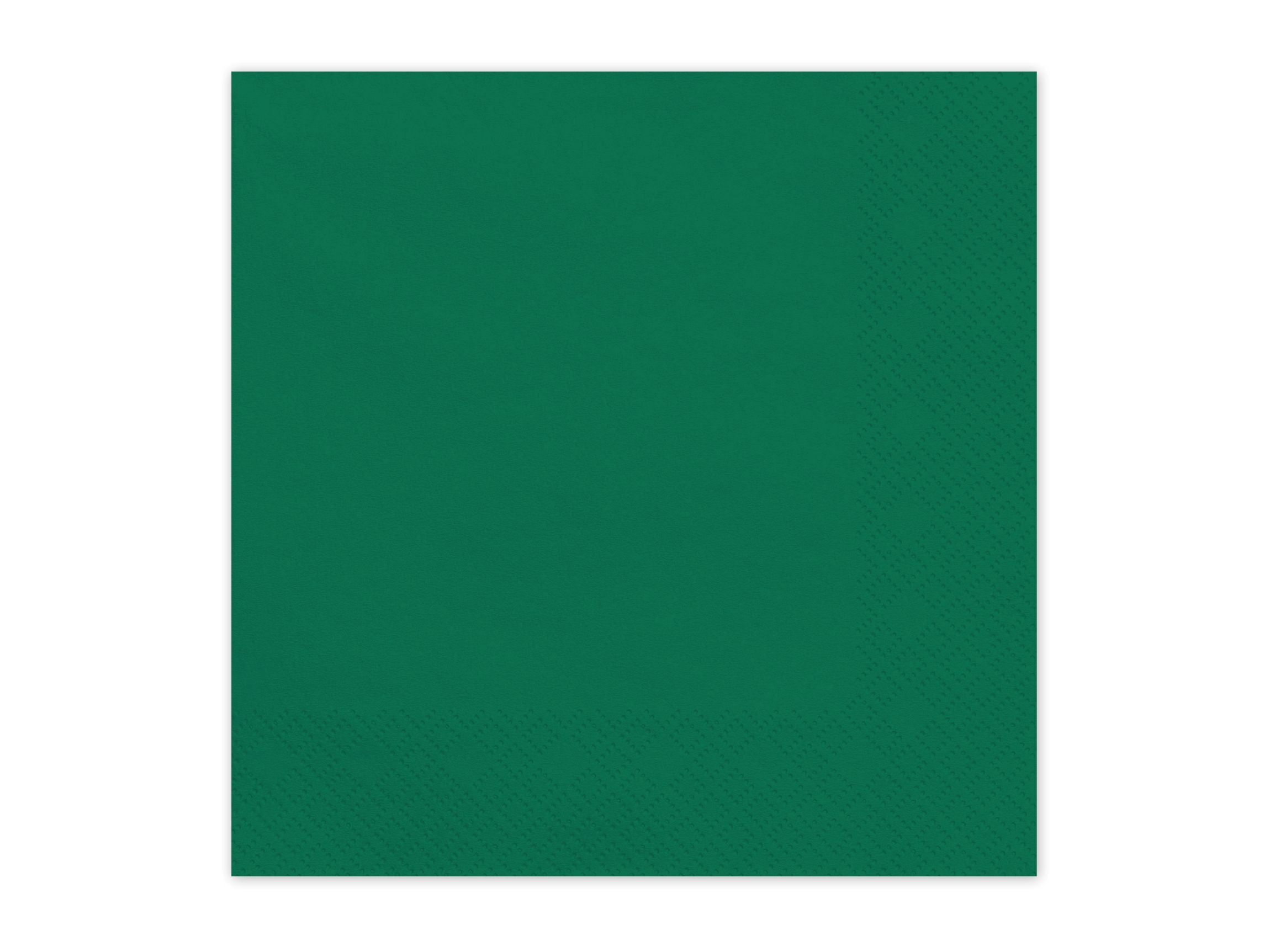 A single dark green paper napkin, showing the simple texture.