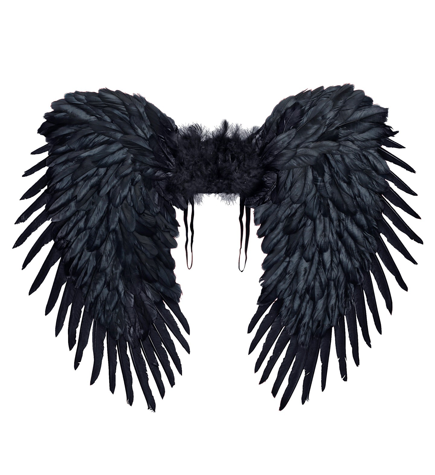 Deluxe Large Black Feather Wings 80 X 60cm