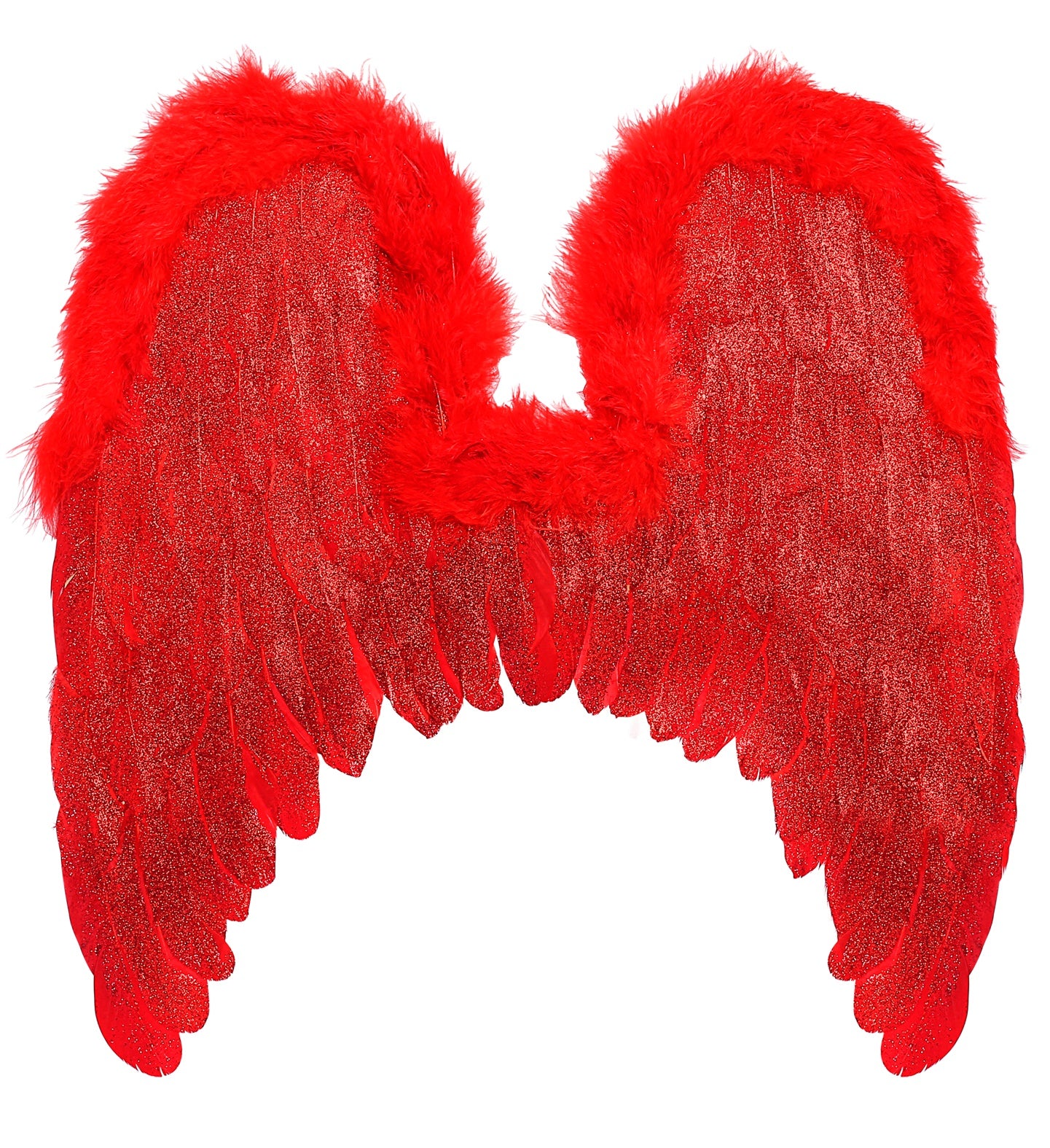 Deluxe Red Feather Glitter Wings 46x48cm