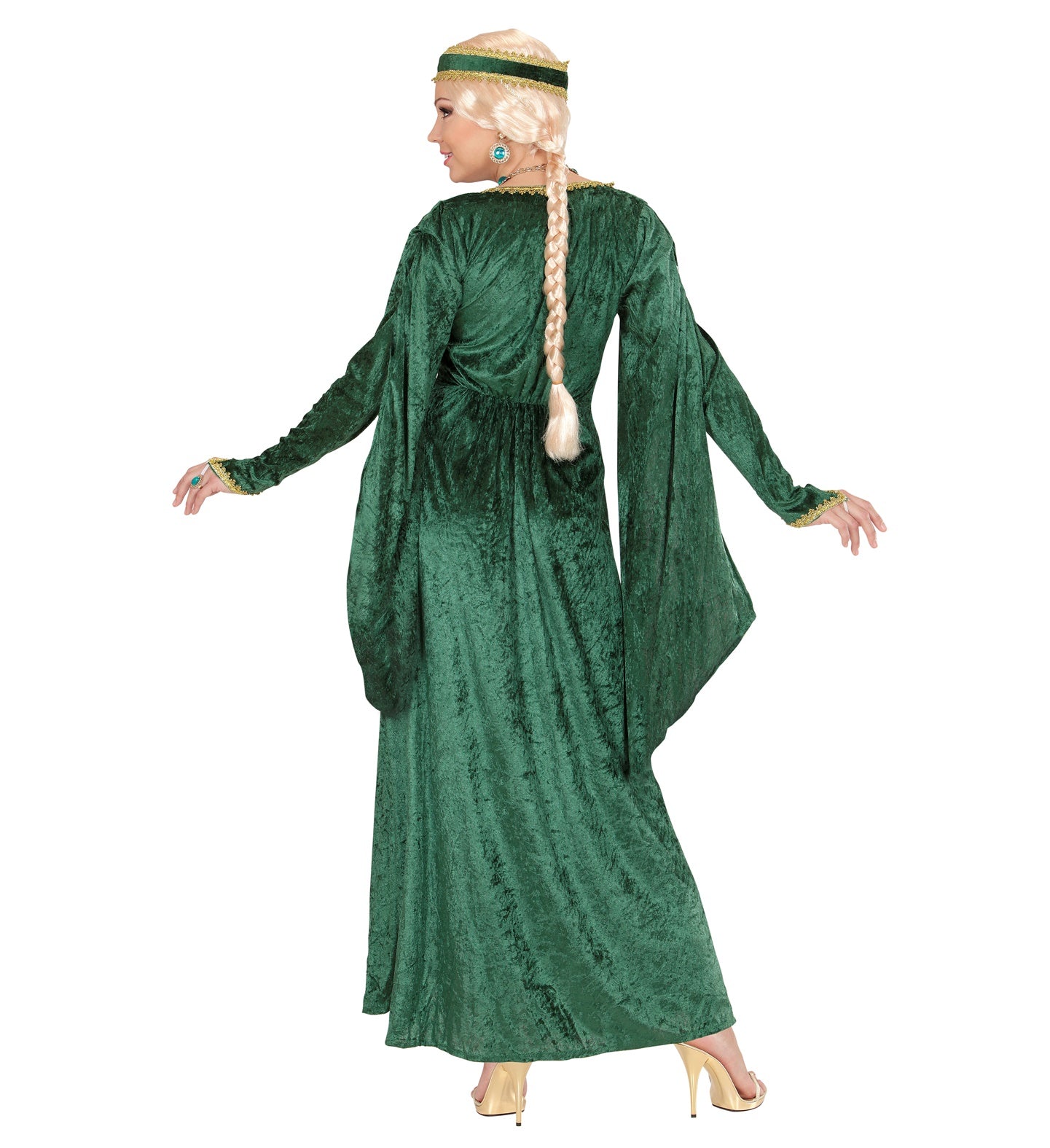 Deluxe Renaissance Queen Costume Green back