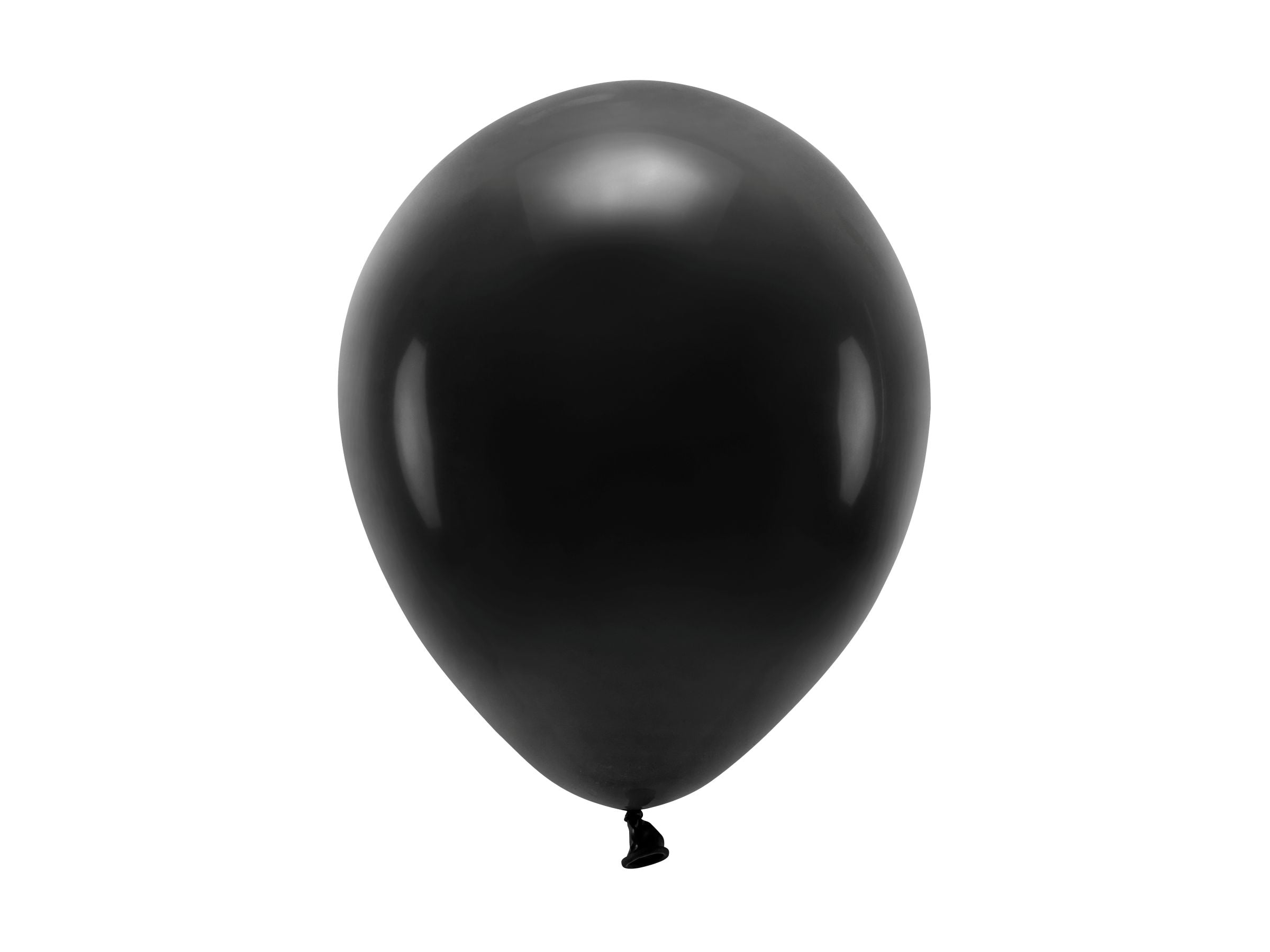 A single, inflated pastel black latex balloon with a smooth, matte finish, isolated on a white background.