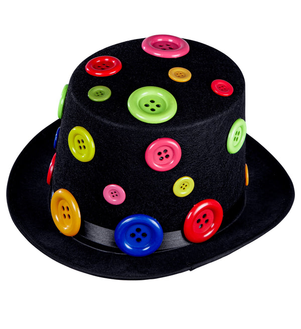 Felt Top Hat With Coloured Buttons