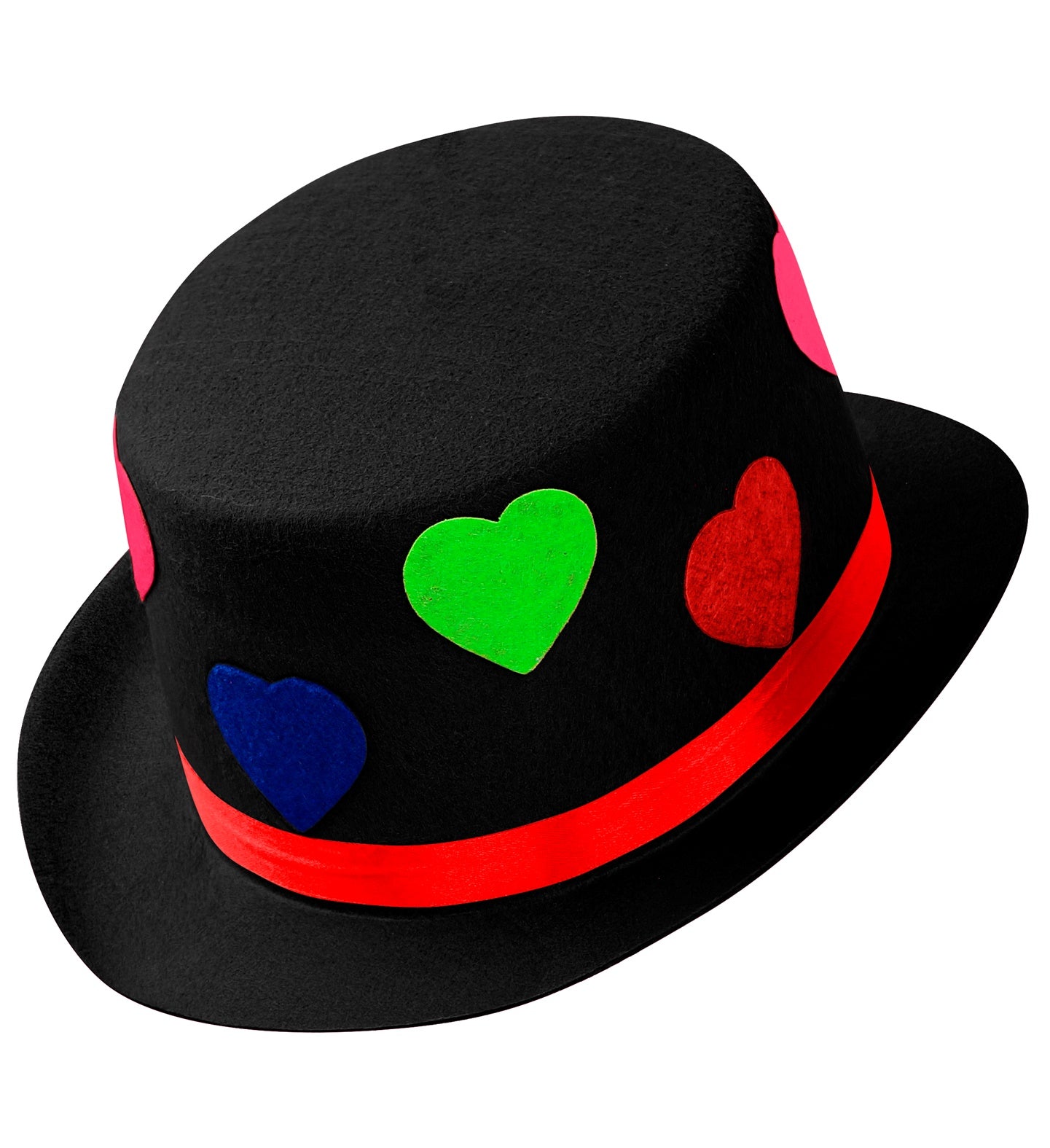 Felt Top Hat With Hearts