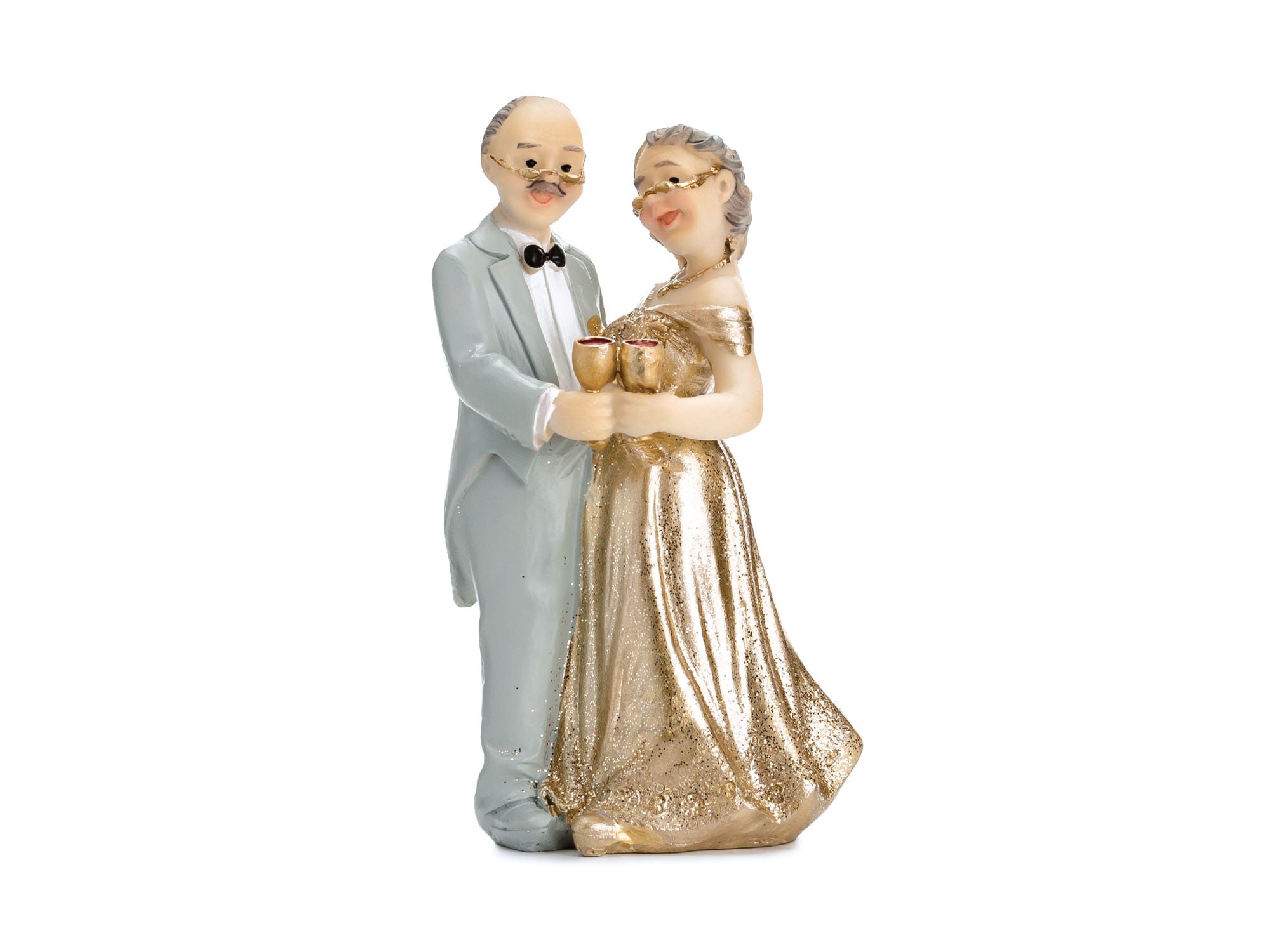 Figurine Gold Wedding Anniversary Cake Topper