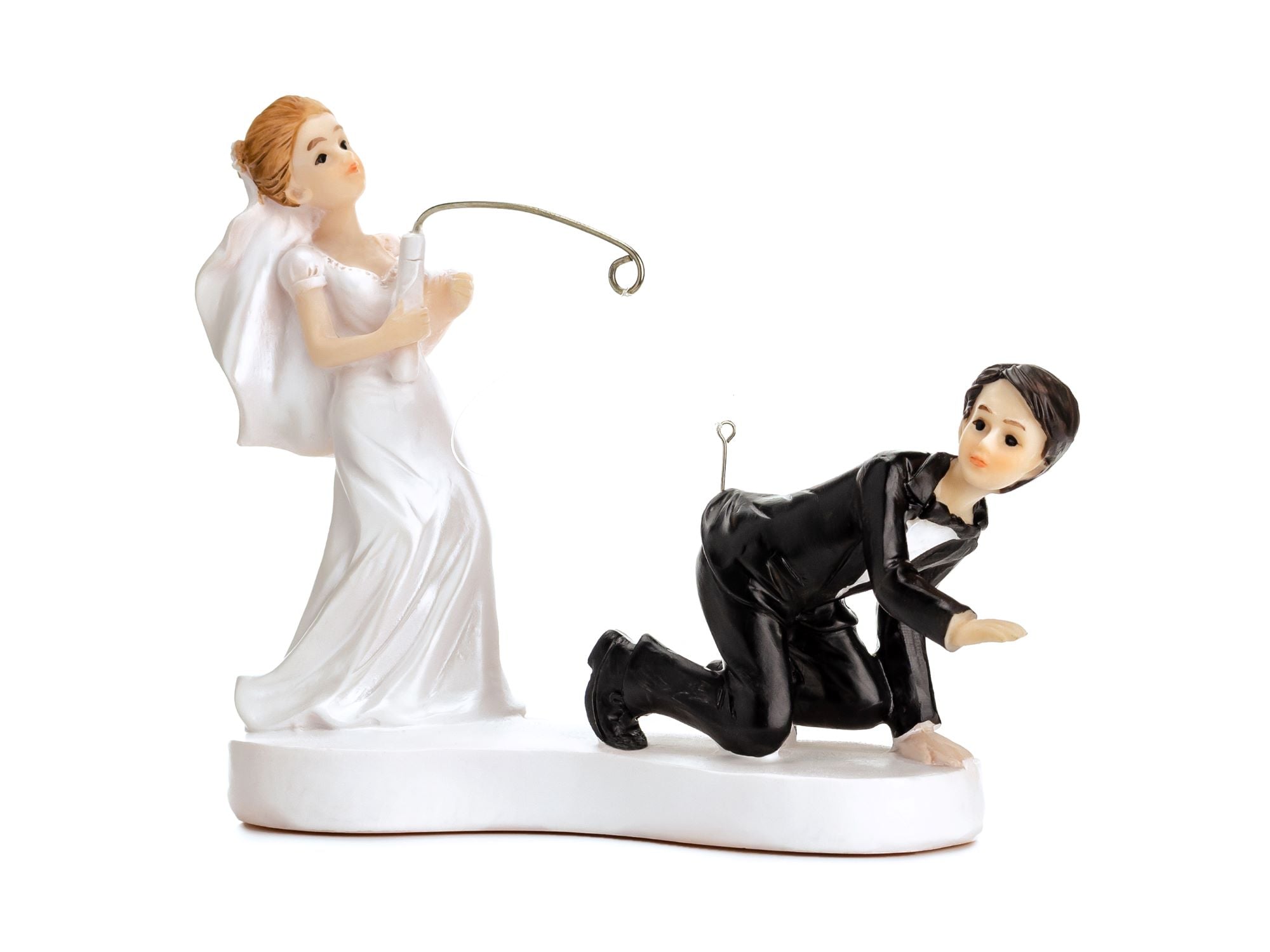 Figurine Newly-weds with a Fishing Rod wedding Cake Topper