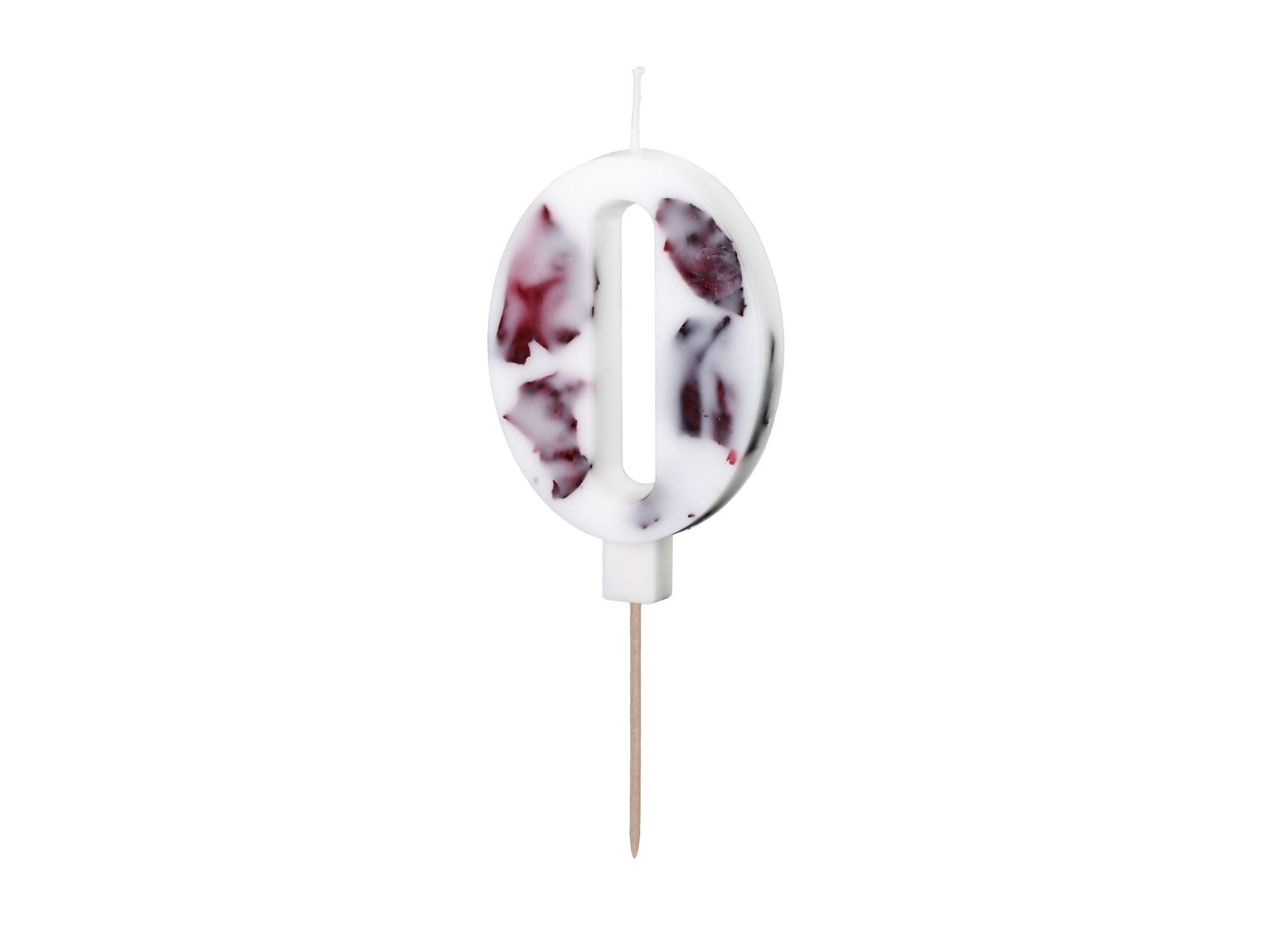 Flower Petal Number 0 Birthday Candle