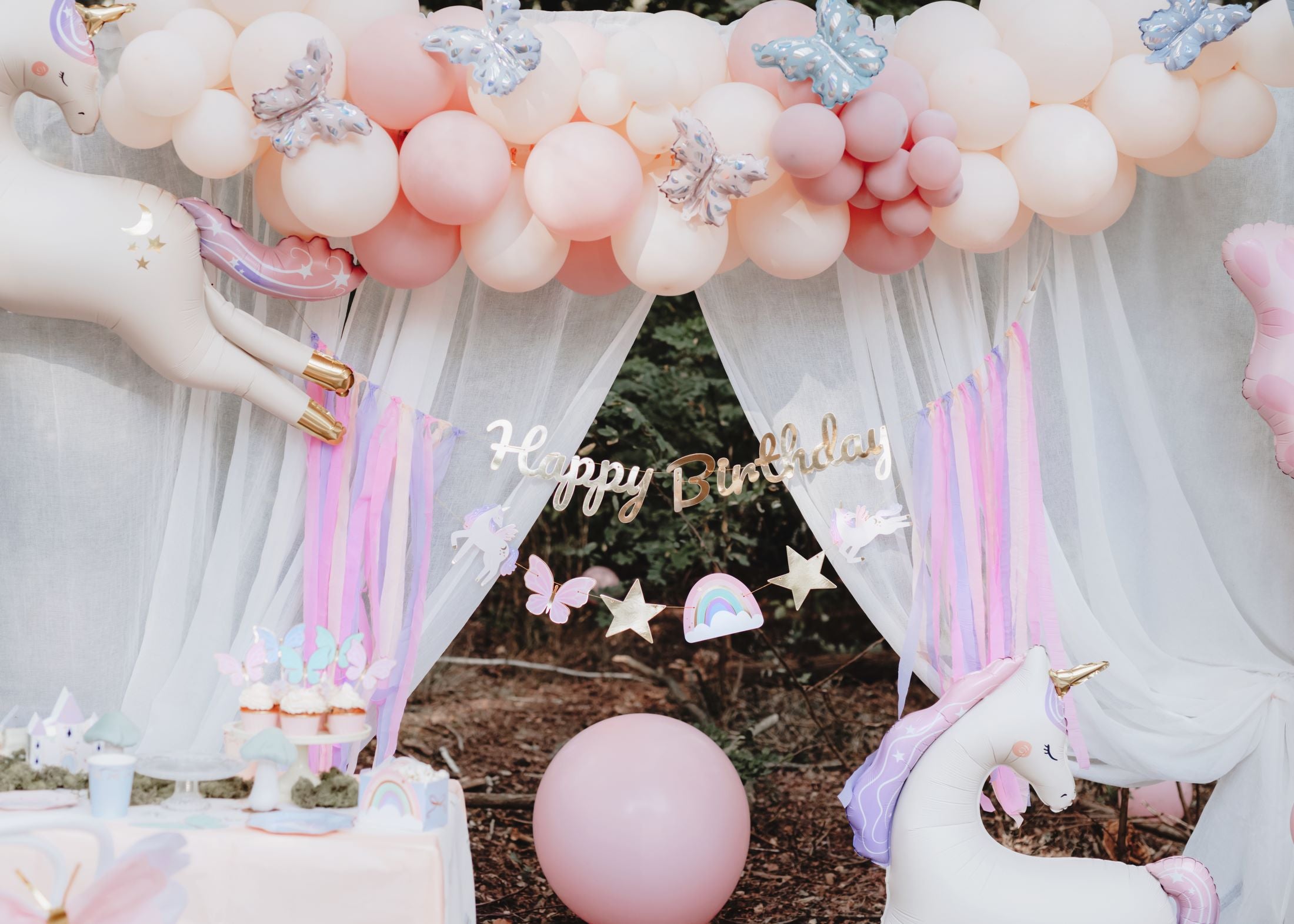 Unicorns Happy Birthday Banner