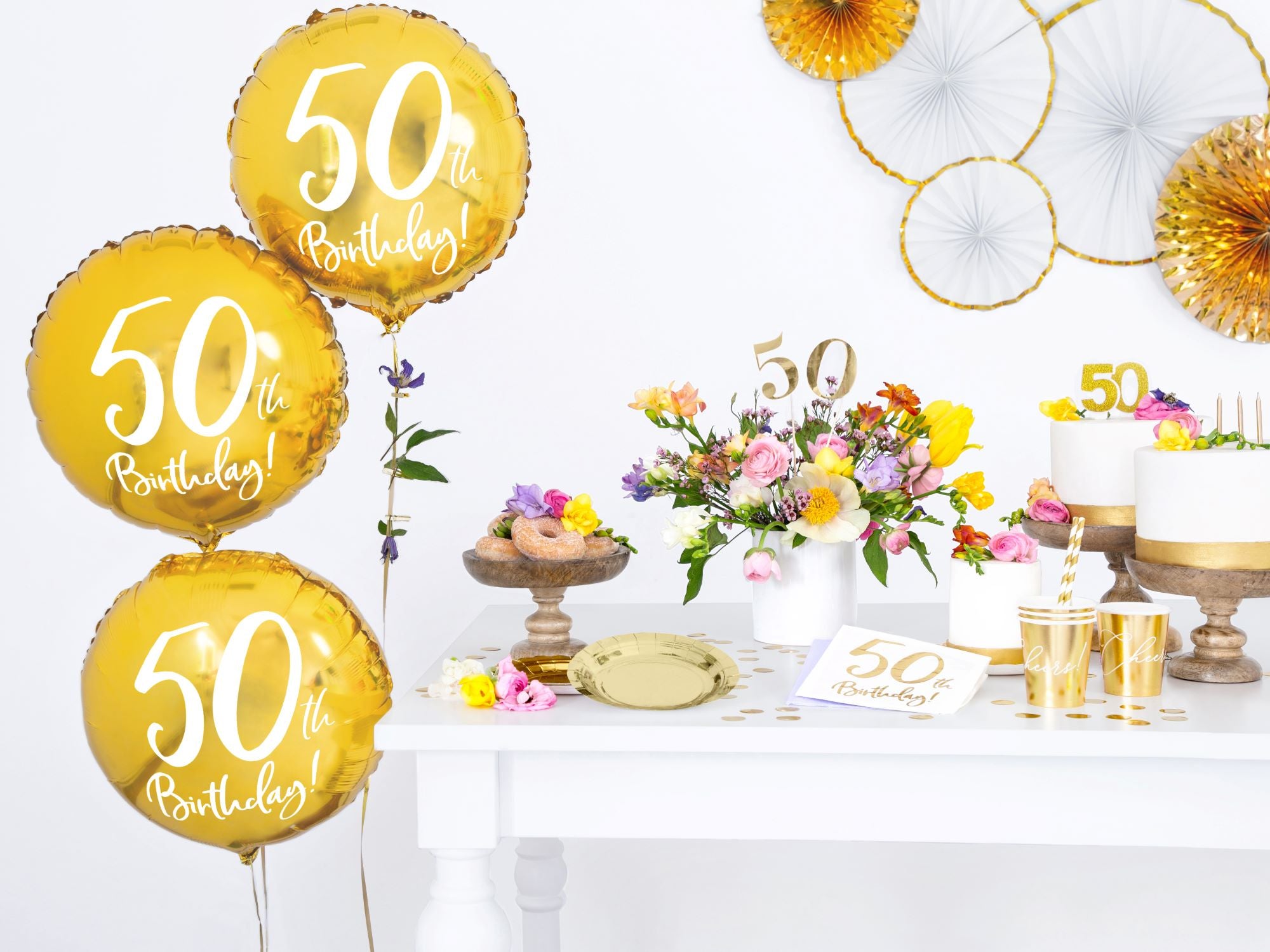 Gold 50th Birthday Foil Balloon