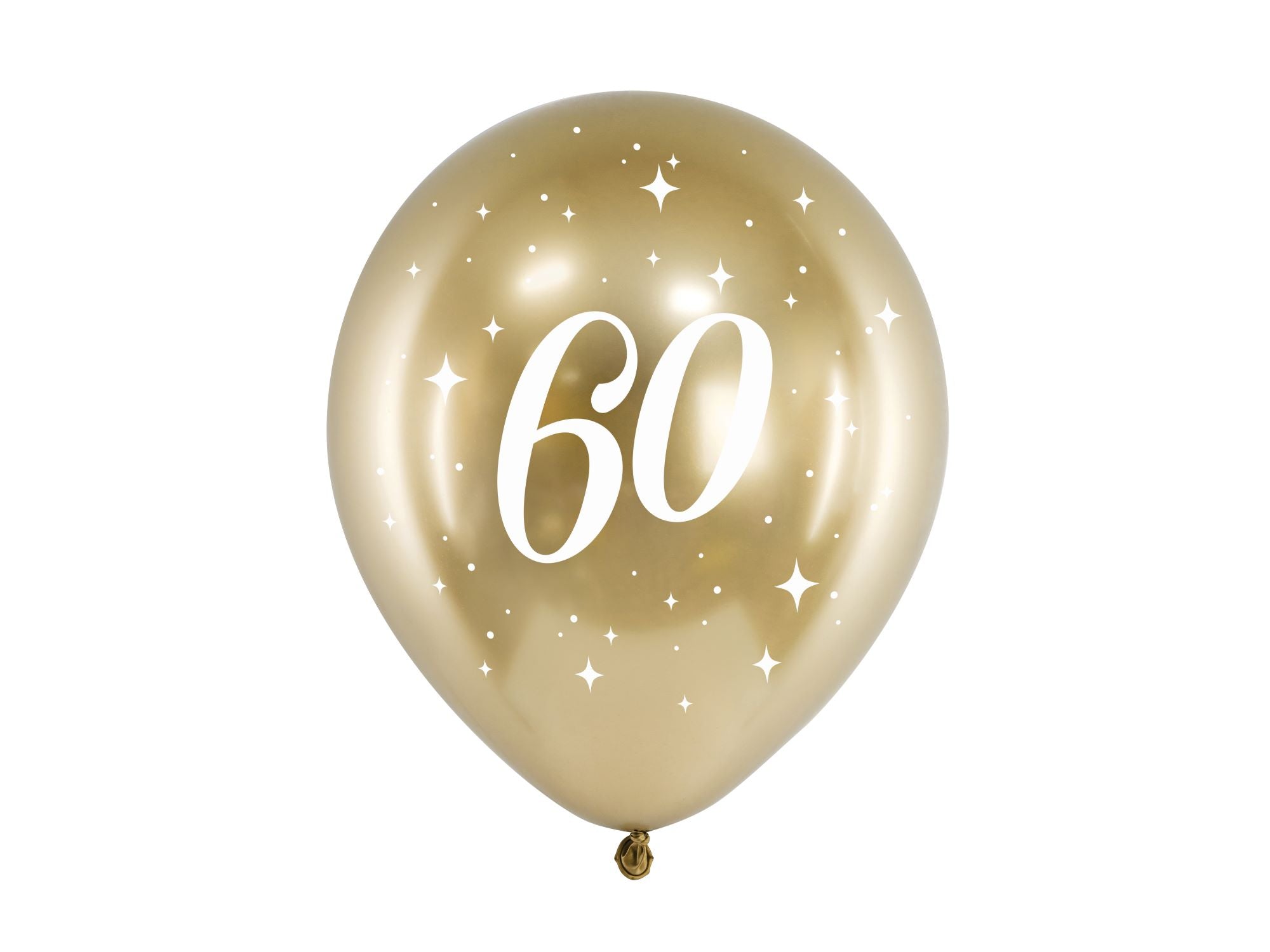 Gold 60th Birthday Balloons Pack of 6