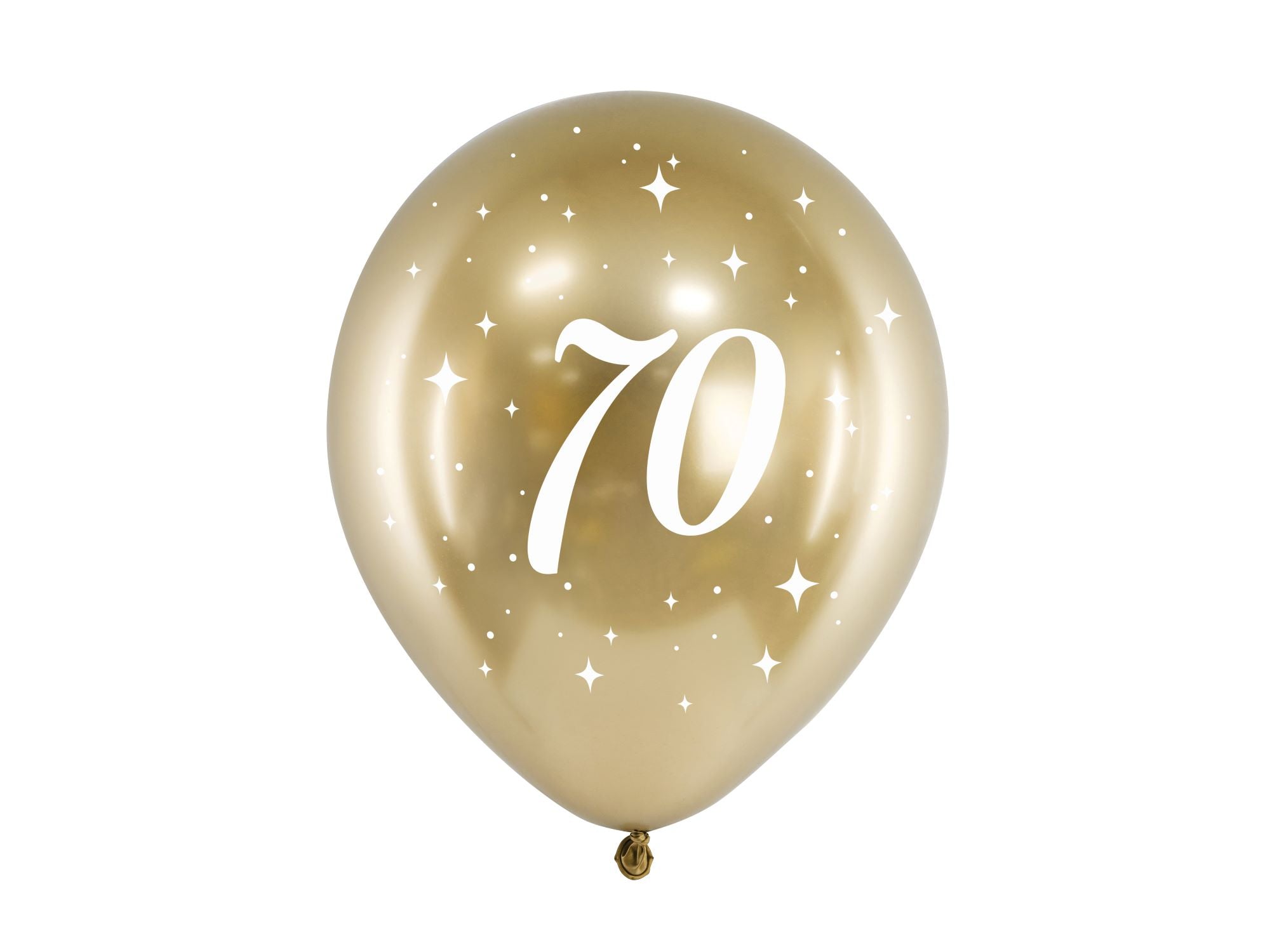 Gold 70th Birthday Balloon Pack of 6