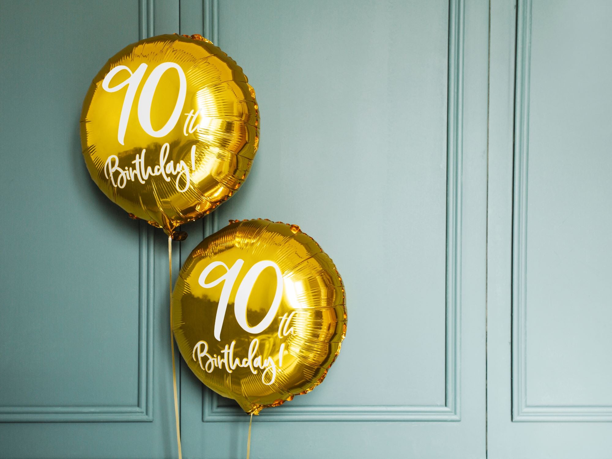 Gold 90th Birthday Party Foil Balloons