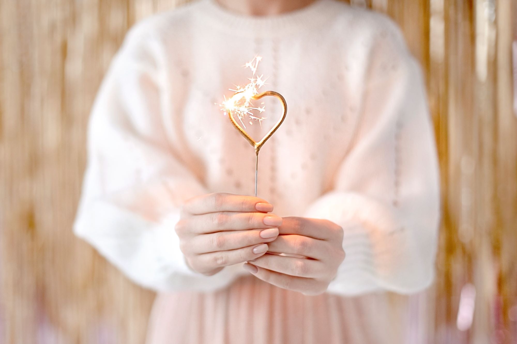 Gold Heart Sparklers Pack of 2