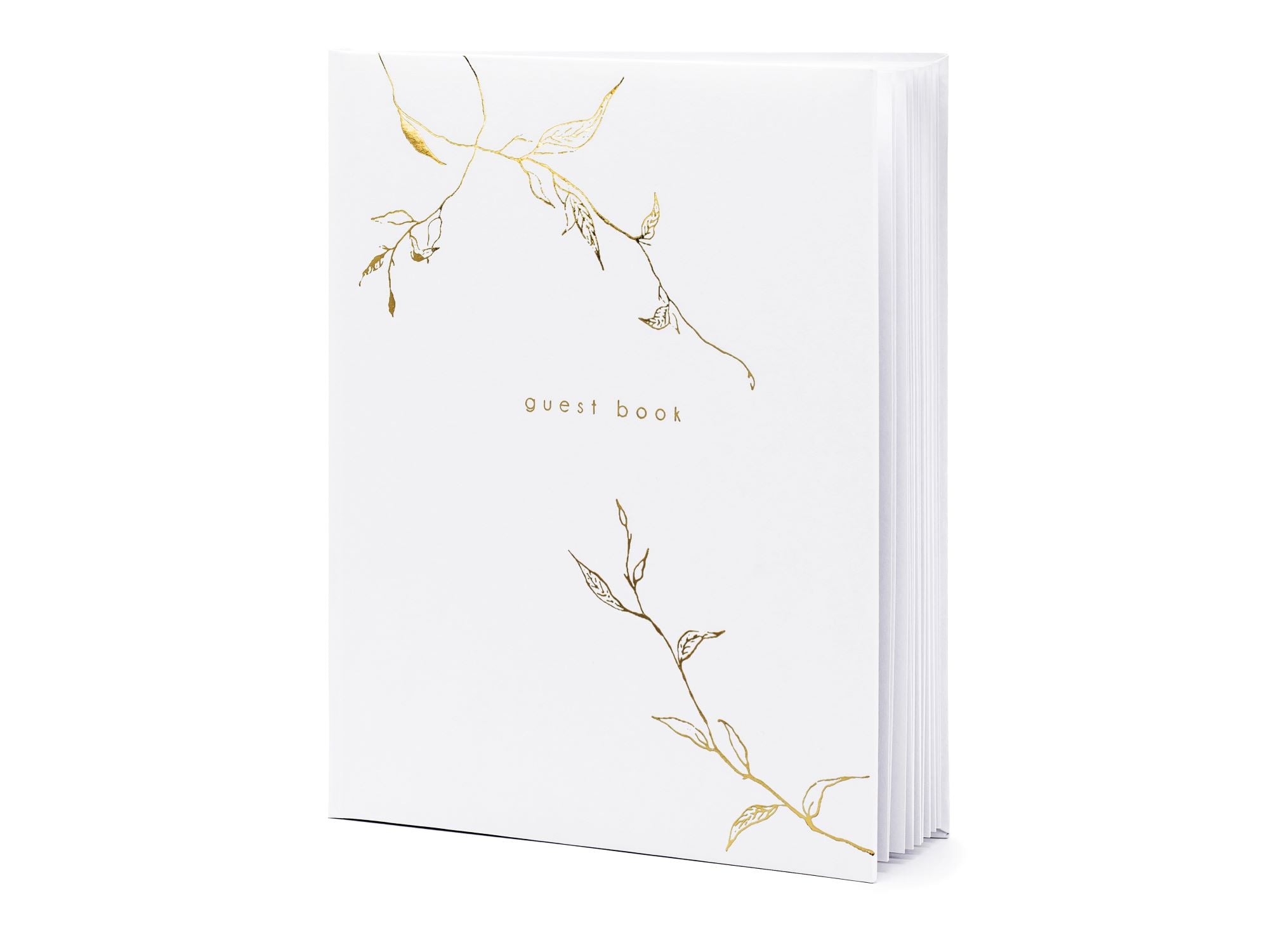 Gold Leaf Design Wedding Guest Book