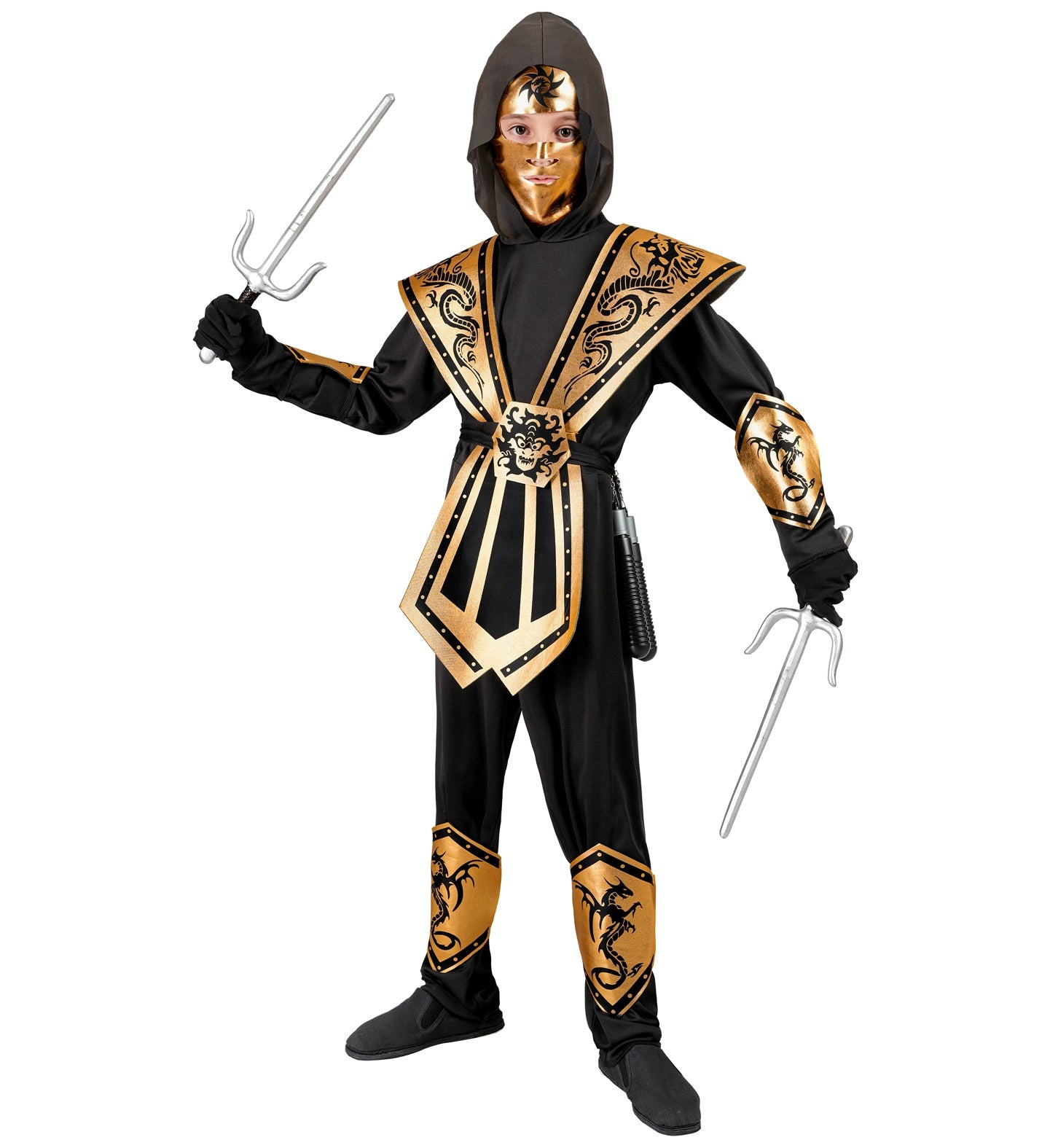 Gold Ninja fancy dress Costume for children