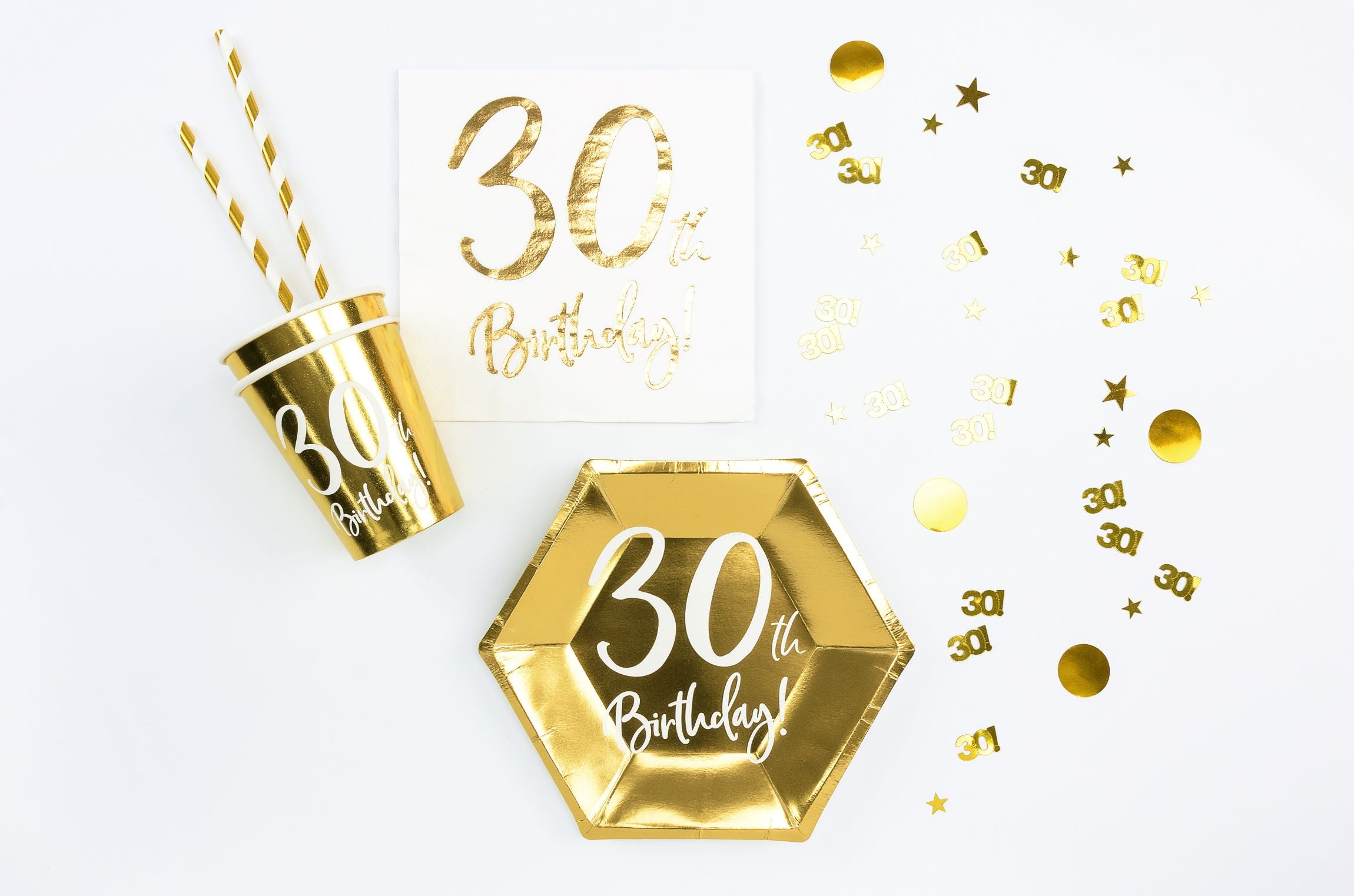 Gold Table Confetti 30th decorations