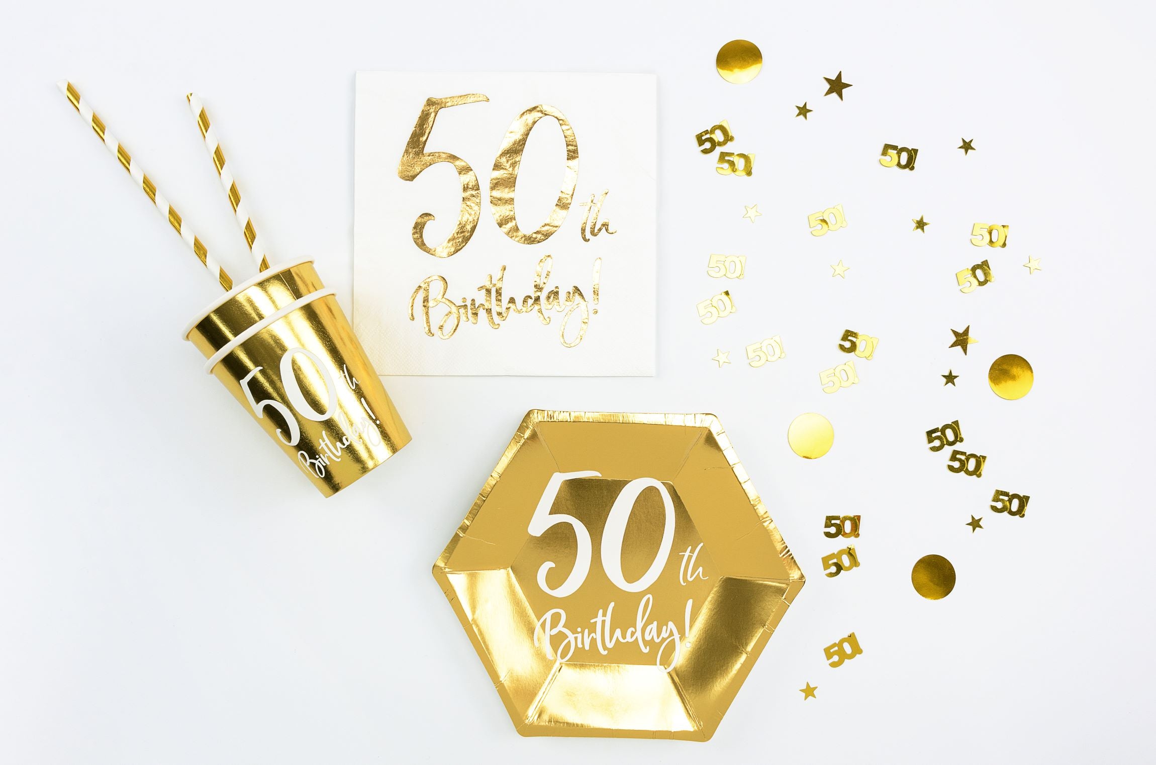 Gold Table Confetti 50th decorations