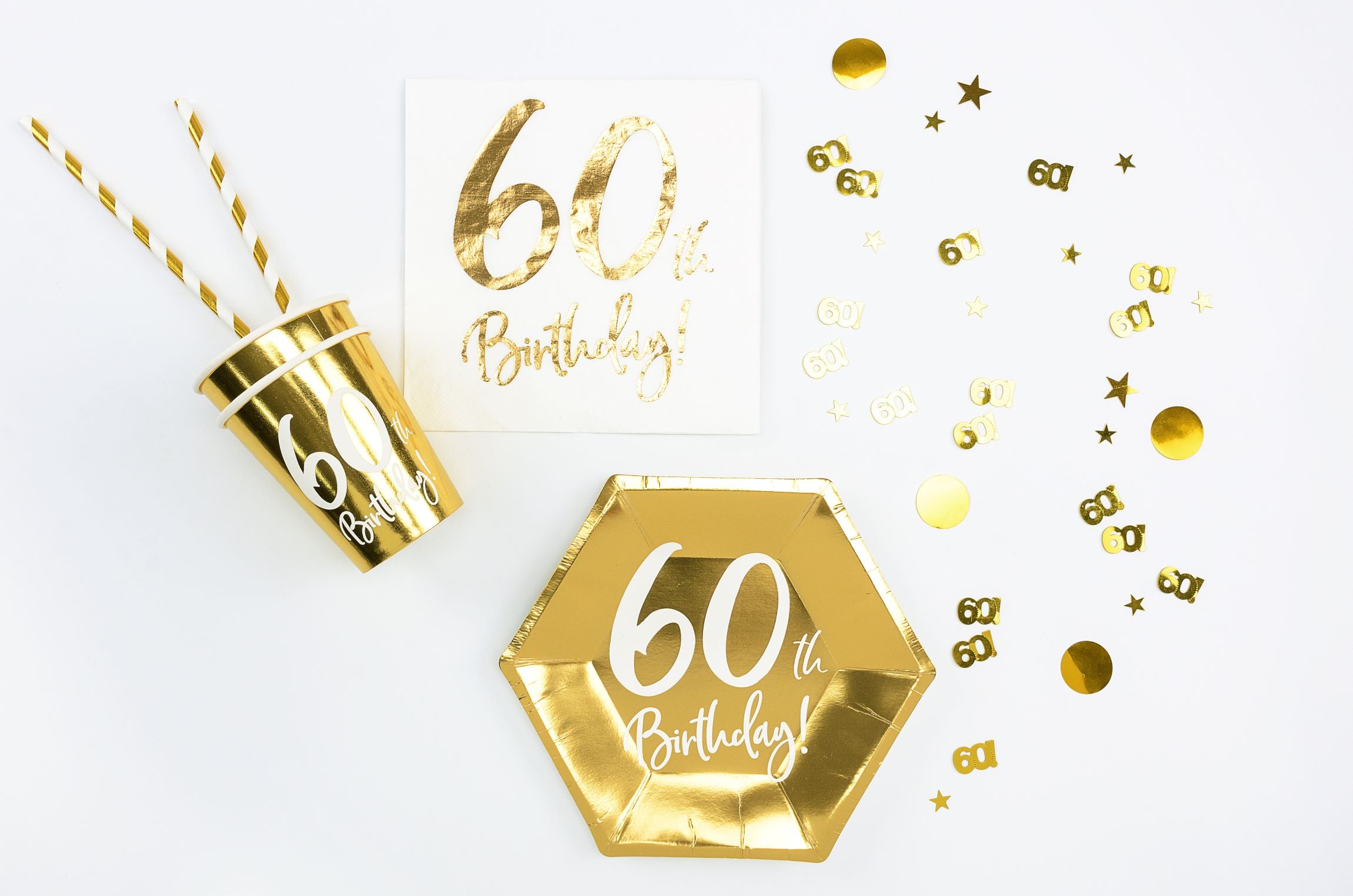 Gold Table Confetti 60th decorations