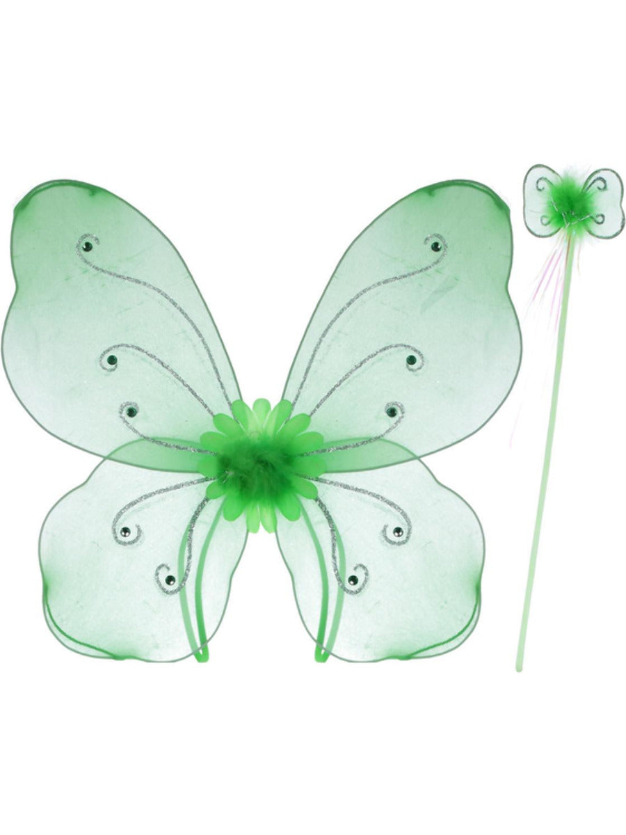 Green Butterfly Wings & Wand costume accessory