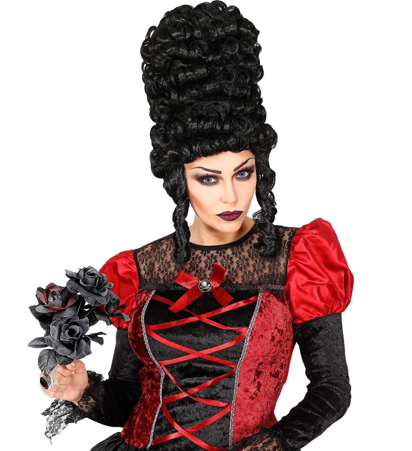 Halloween Bridal Bouquet Black & Red Roses