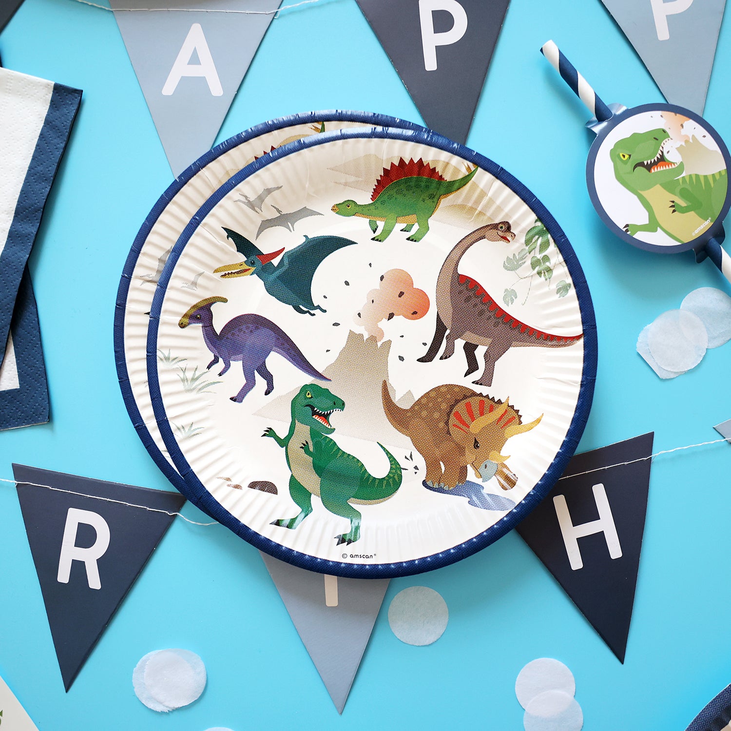 Happy Dinosaurs Paper Plates Pack of 8