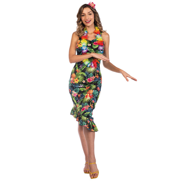 Hawaiian Floral Costume Ladies