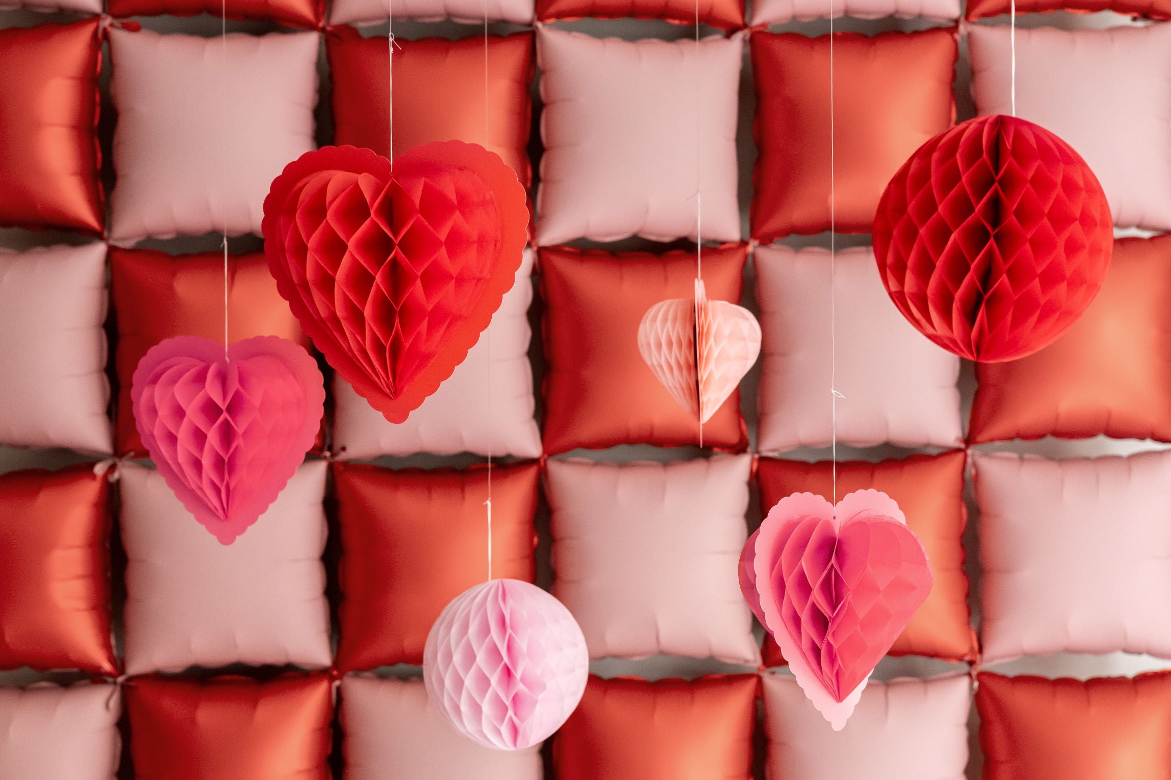 Heart Honeycomb Valentines day Decorations