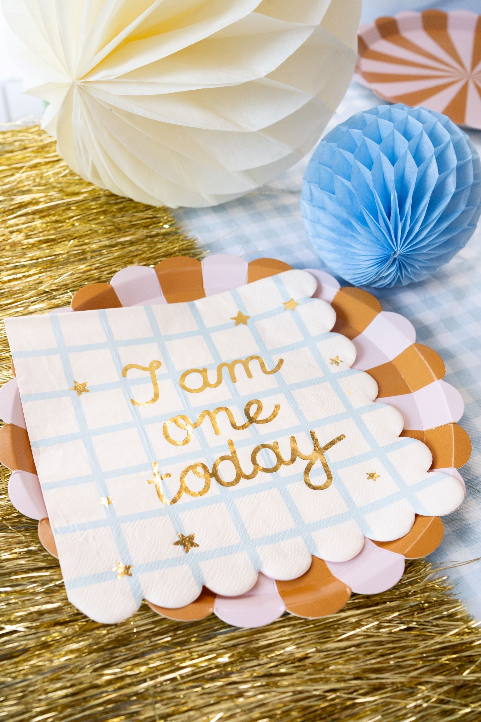  I Am One Today Napkins Teddy Bear first birthday decorations